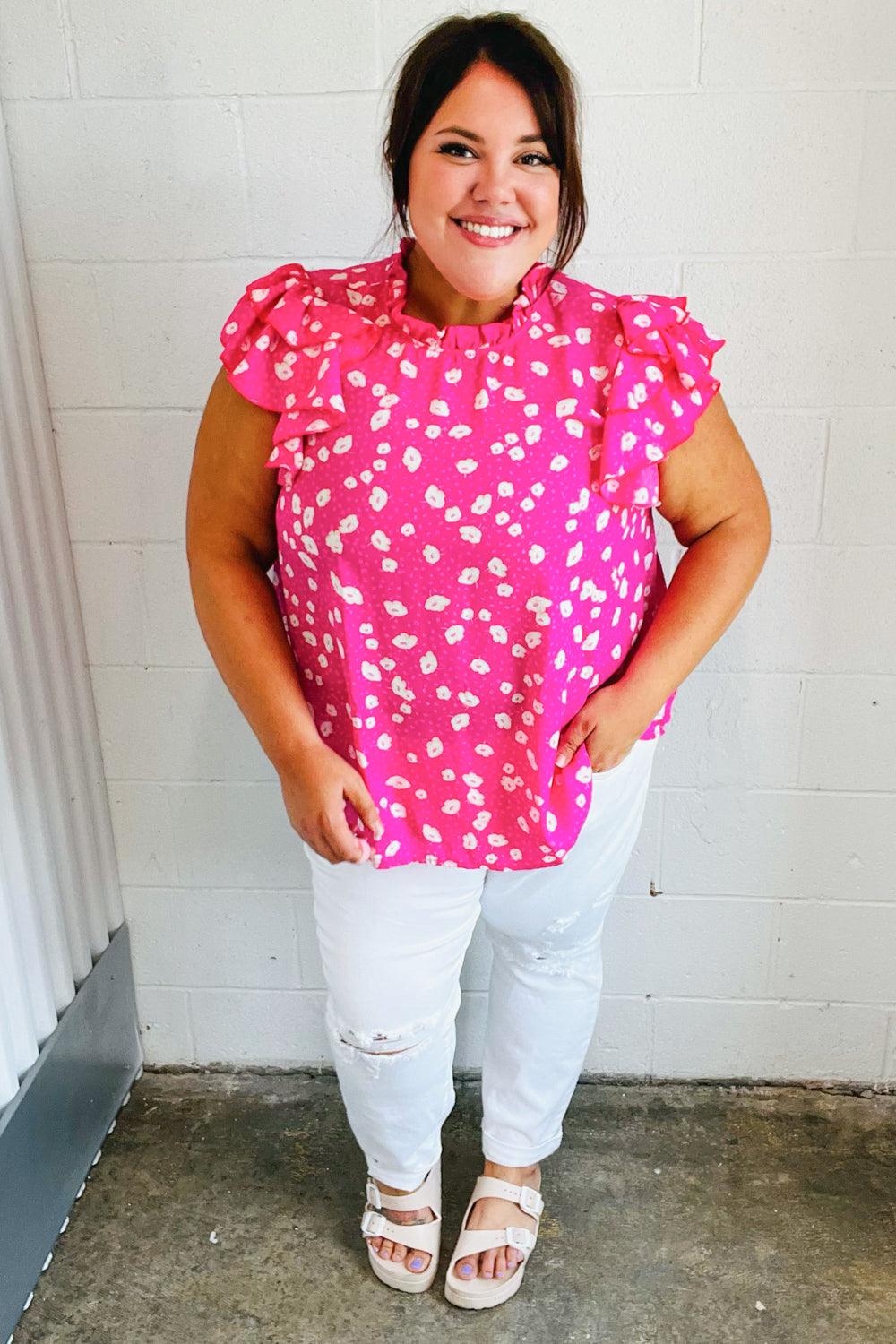 Everything’s Rosie Double Flutter Sleeve Top - Atomic Wildflower