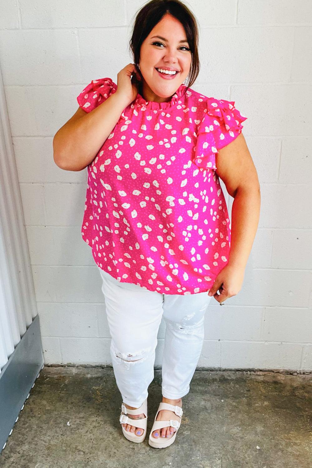 Everything’s Rosie Double Flutter Sleeve Top - Atomic Wildflower
