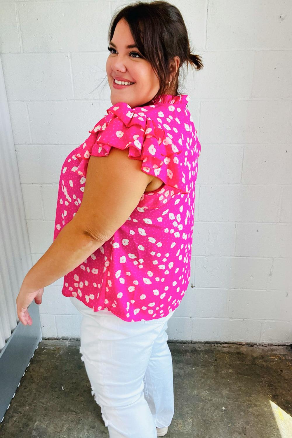 Everything’s Rosie Double Flutter Sleeve Top - Atomic Wildflower