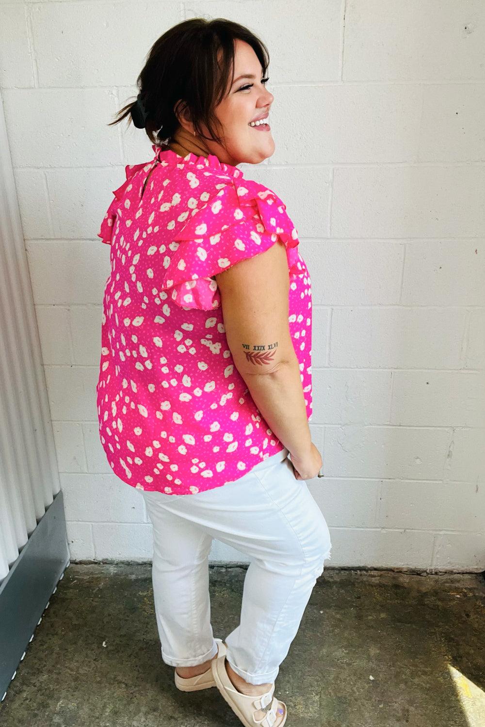 Everything’s Rosie Double Flutter Sleeve Top - Atomic Wildflower