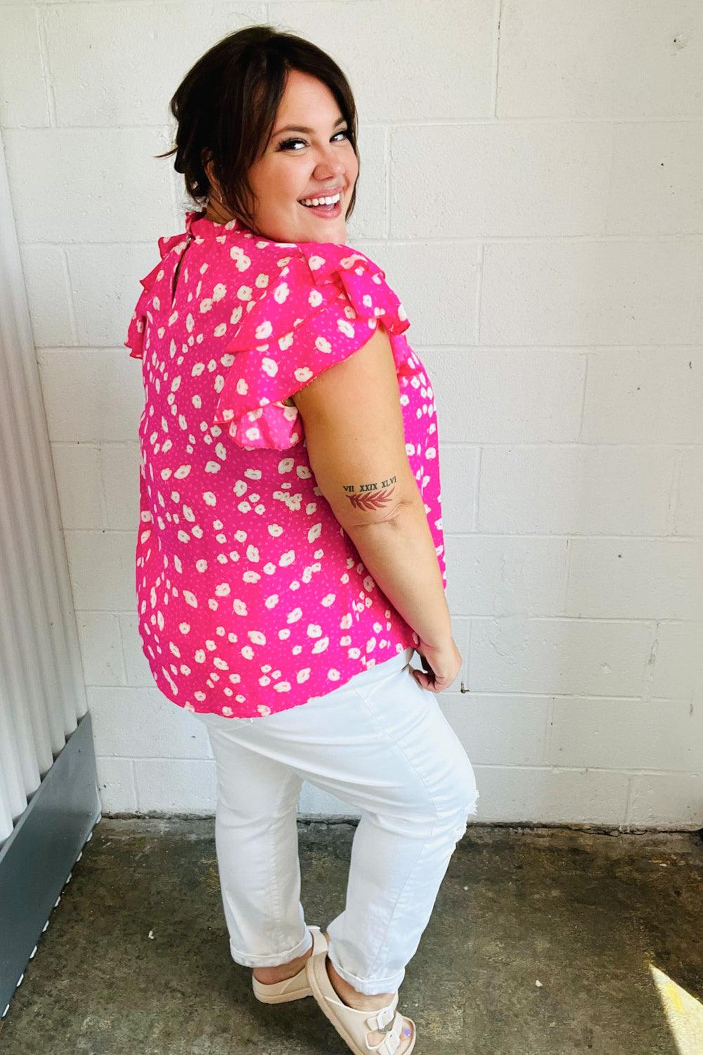 Everything’s Rosie Double Flutter Sleeve Top - Atomic Wildflower