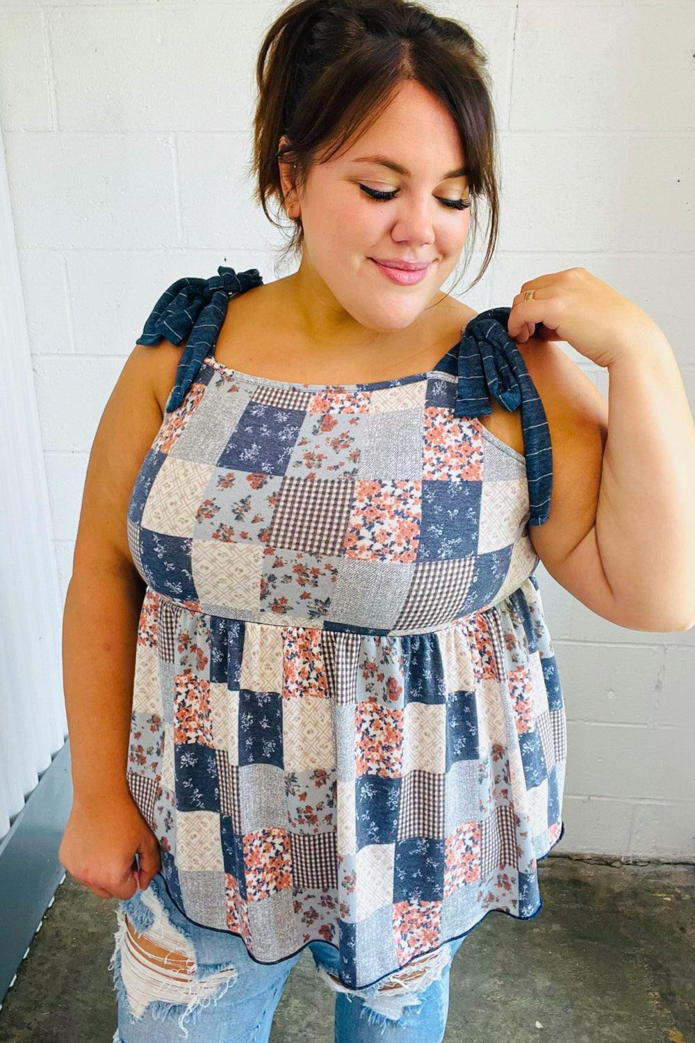 Endless Summer Patchwork Babydoll Top - Atomic Wildflower