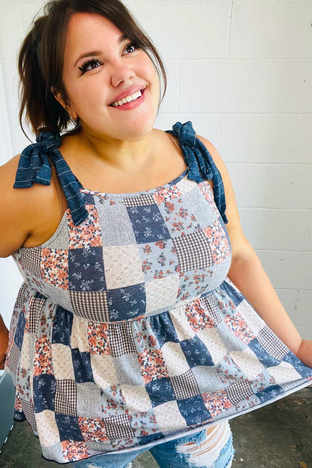 Endless Summer Patchwork Babydoll Top - Atomic Wildflower