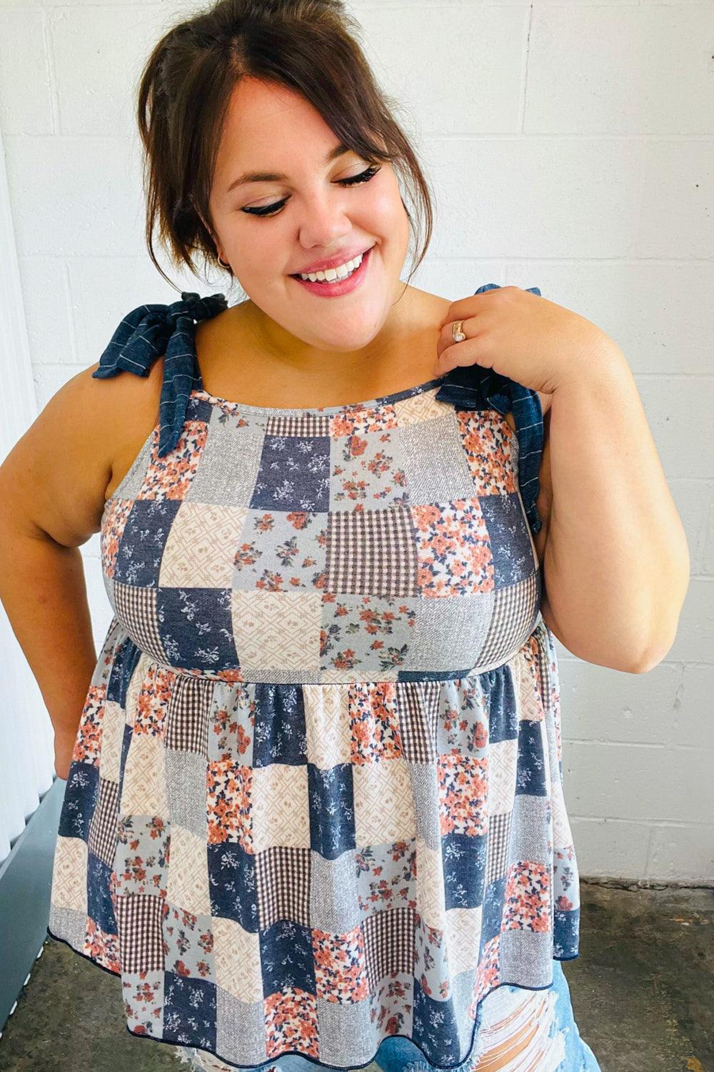 Endless Summer Patchwork Babydoll Top - Atomic Wildflower