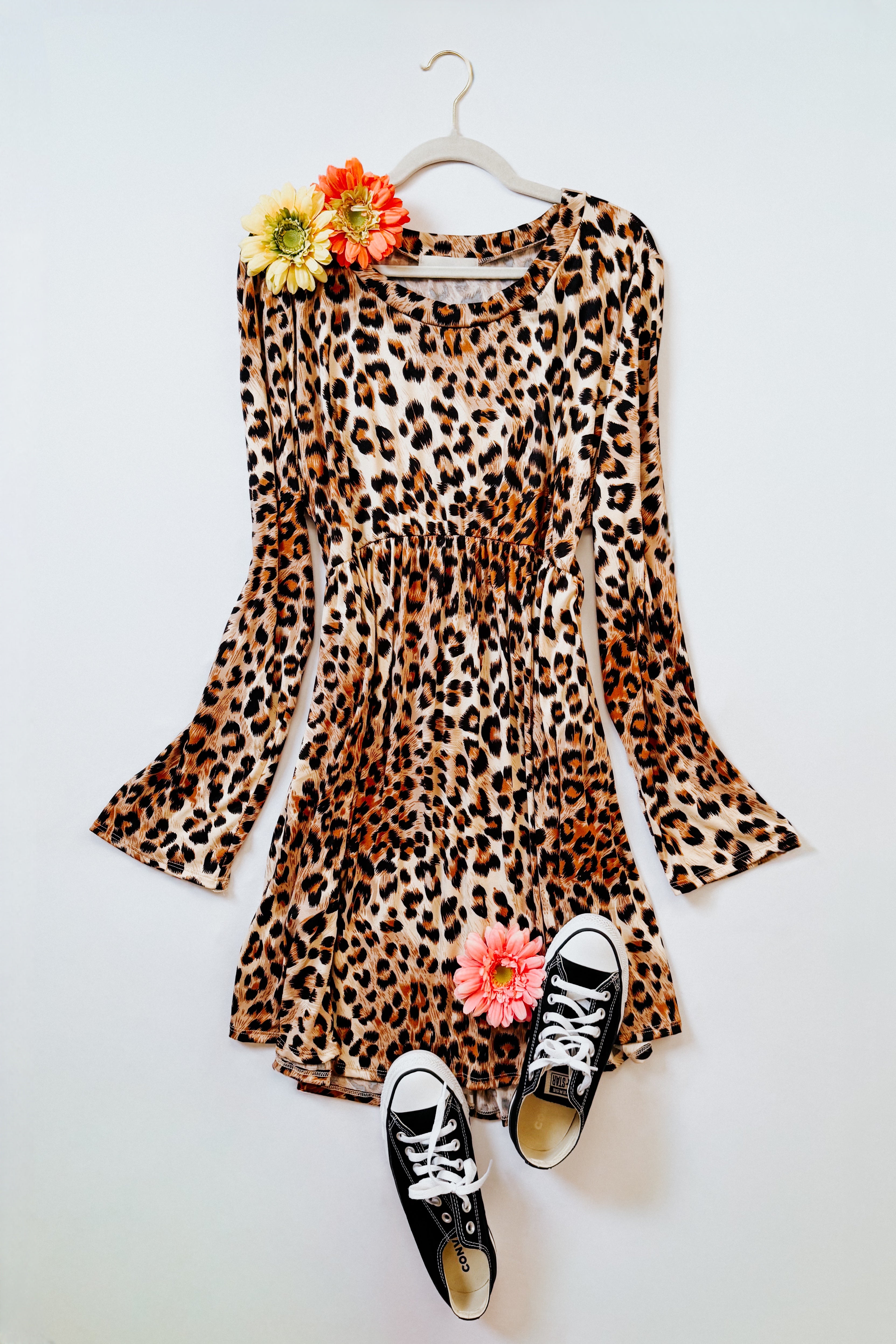 Sweet & Spotted Leopard Babydoll Tunic Dress