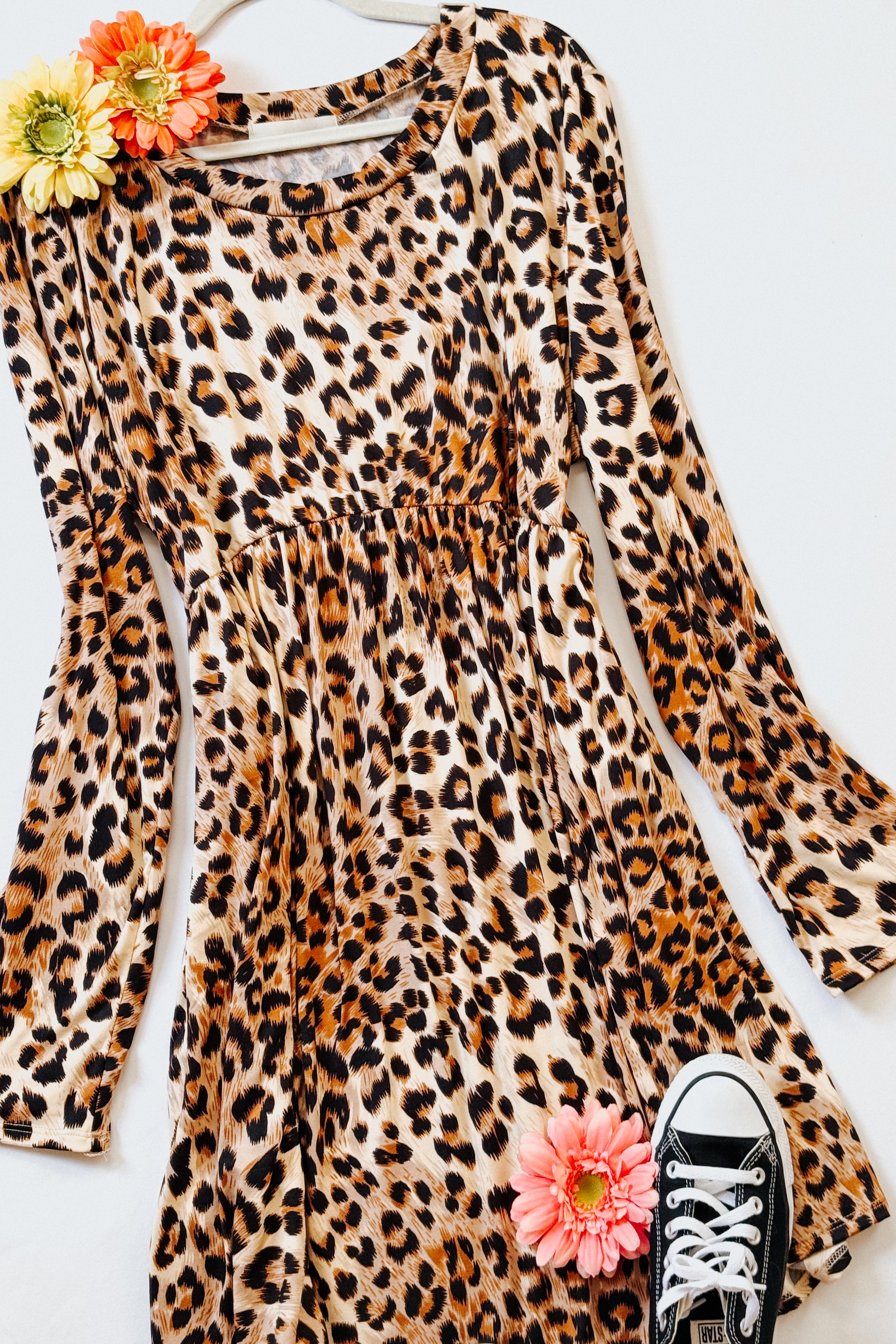 Sweet & Spotted Leopard Babydoll Tunic Dress