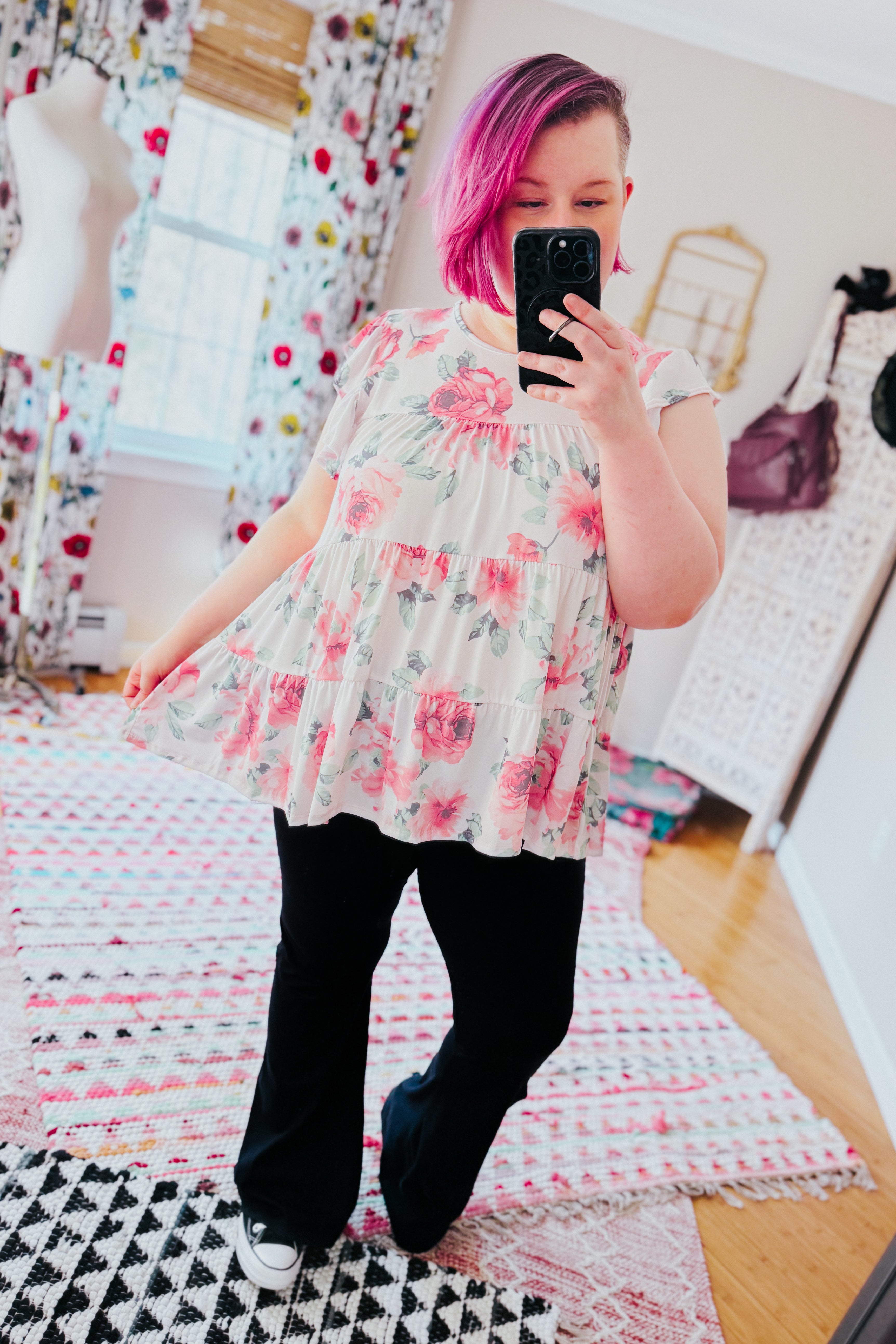 Blooming Grace Floral Tiered Top