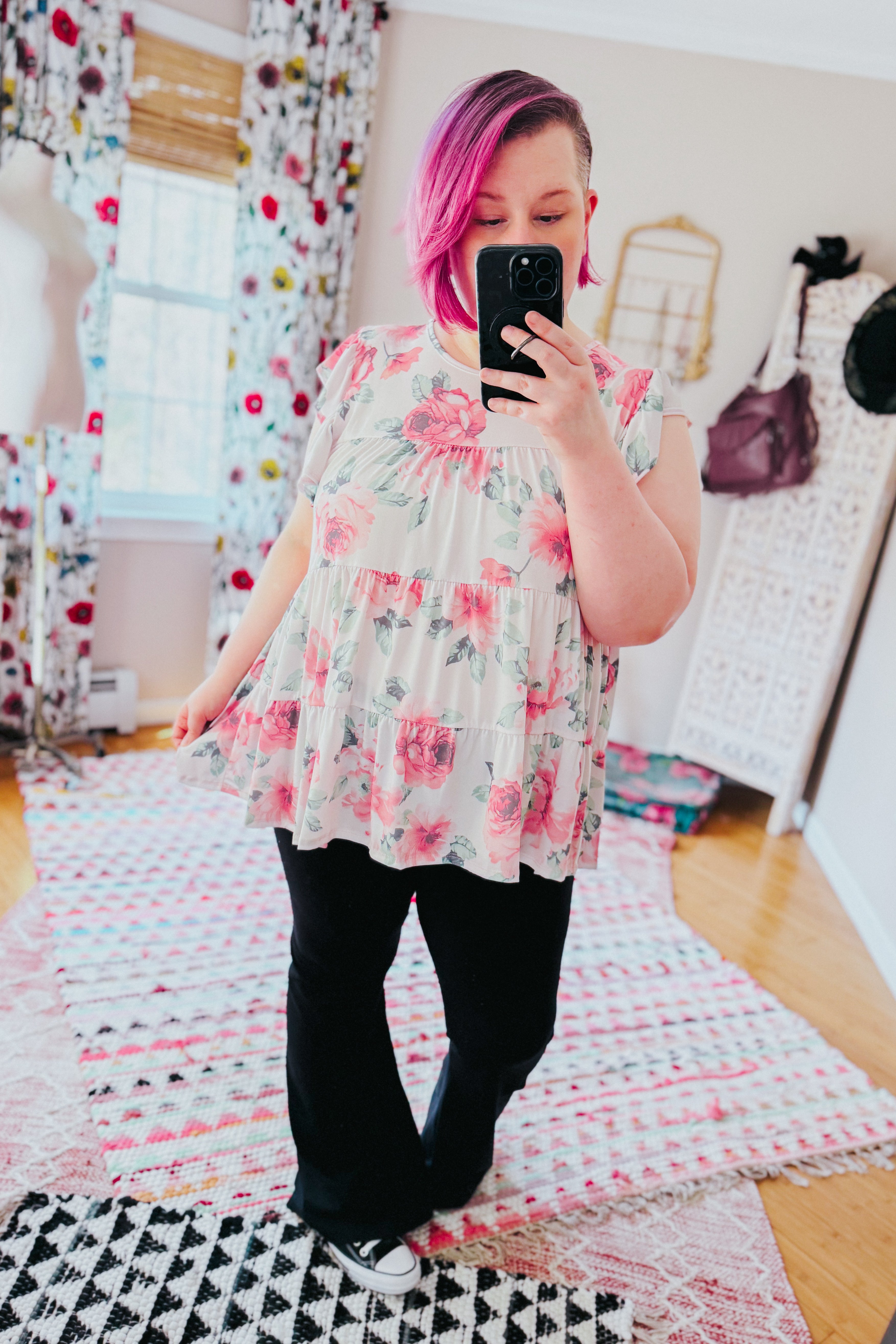 Blooming Grace Floral Tiered Top