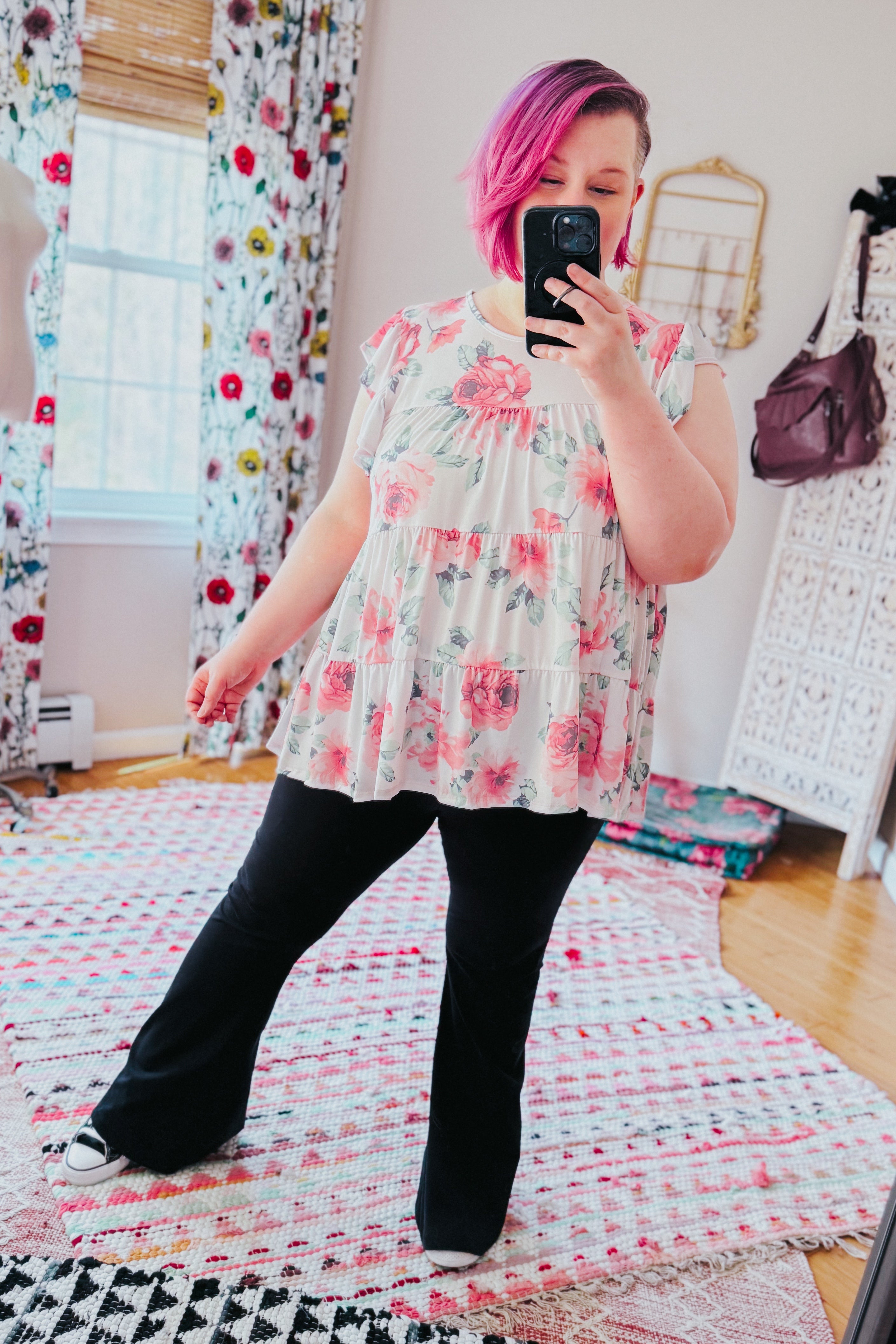 Blooming Grace Floral Tiered Top