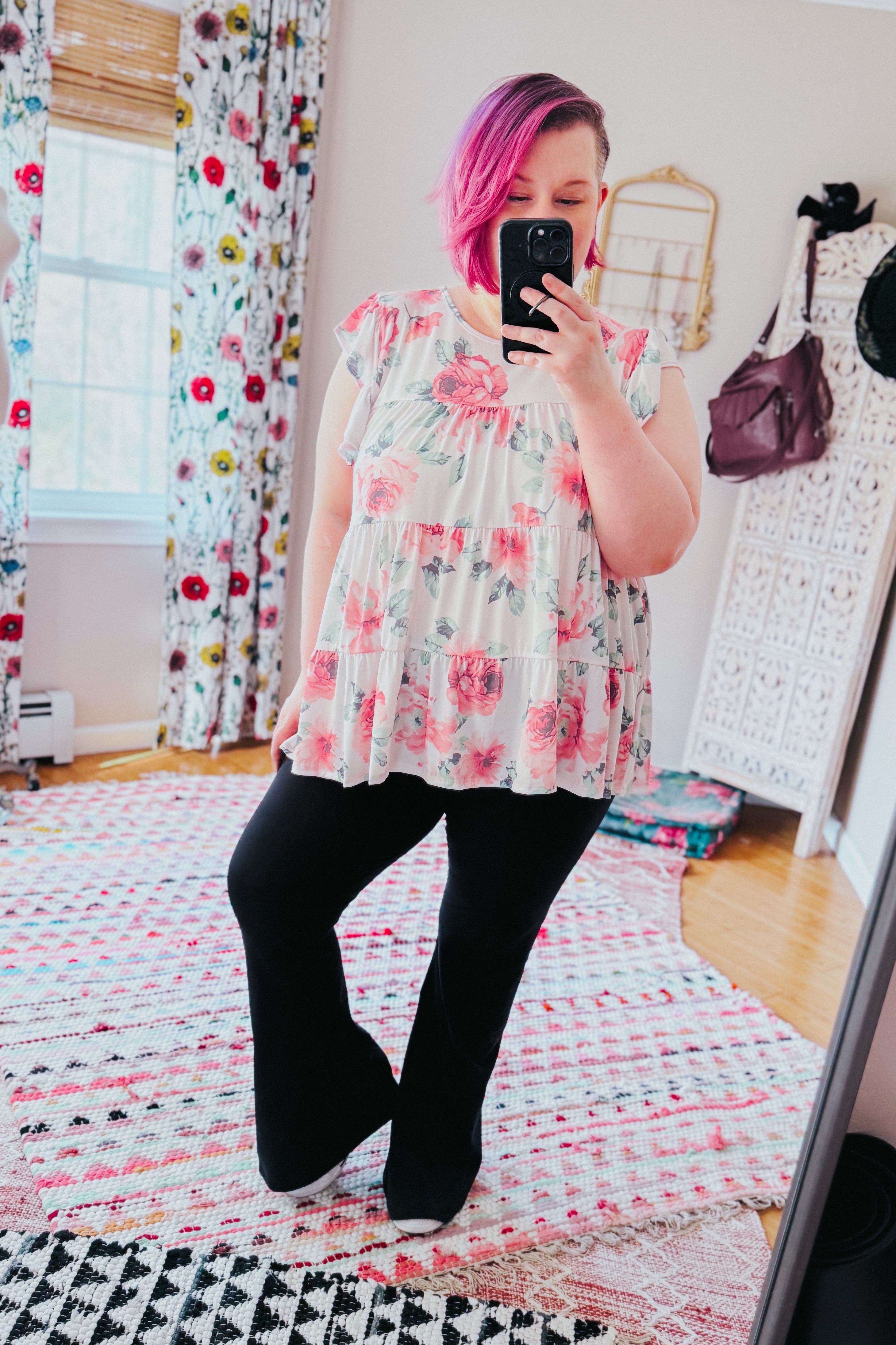 Blooming Grace Floral Tiered Top