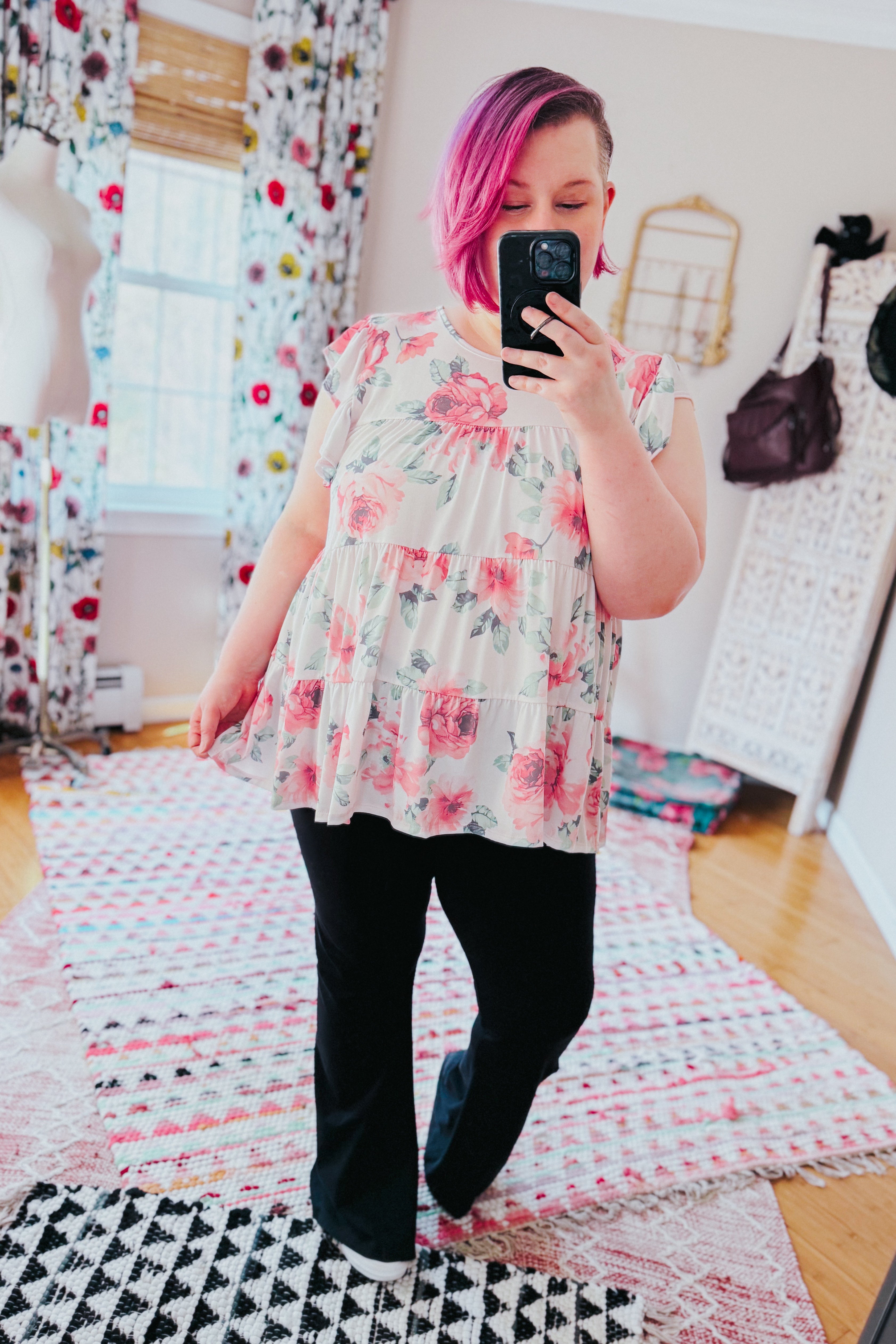 Blooming Grace Floral Tiered Top