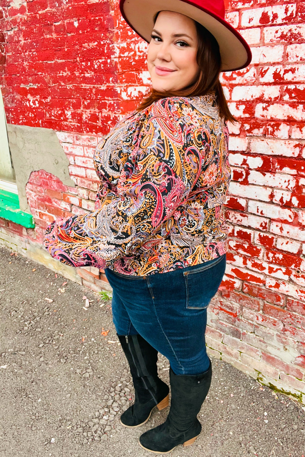 Putting It Paisley Surplice Peplum Top