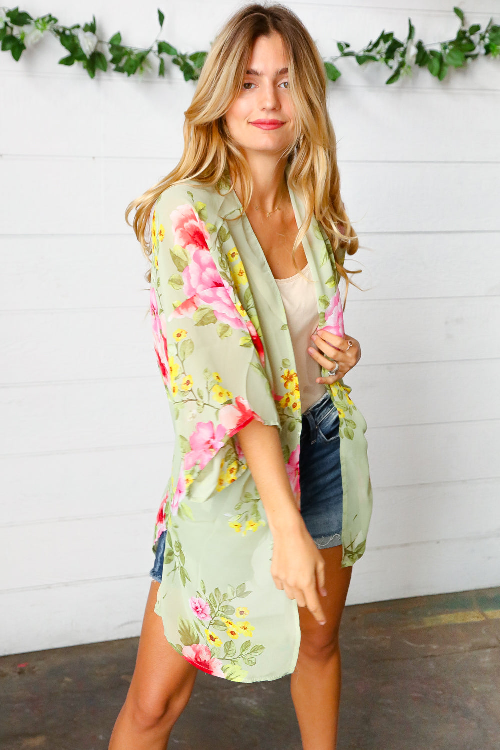 Perfect Day Floral Print Chiffon Kimono