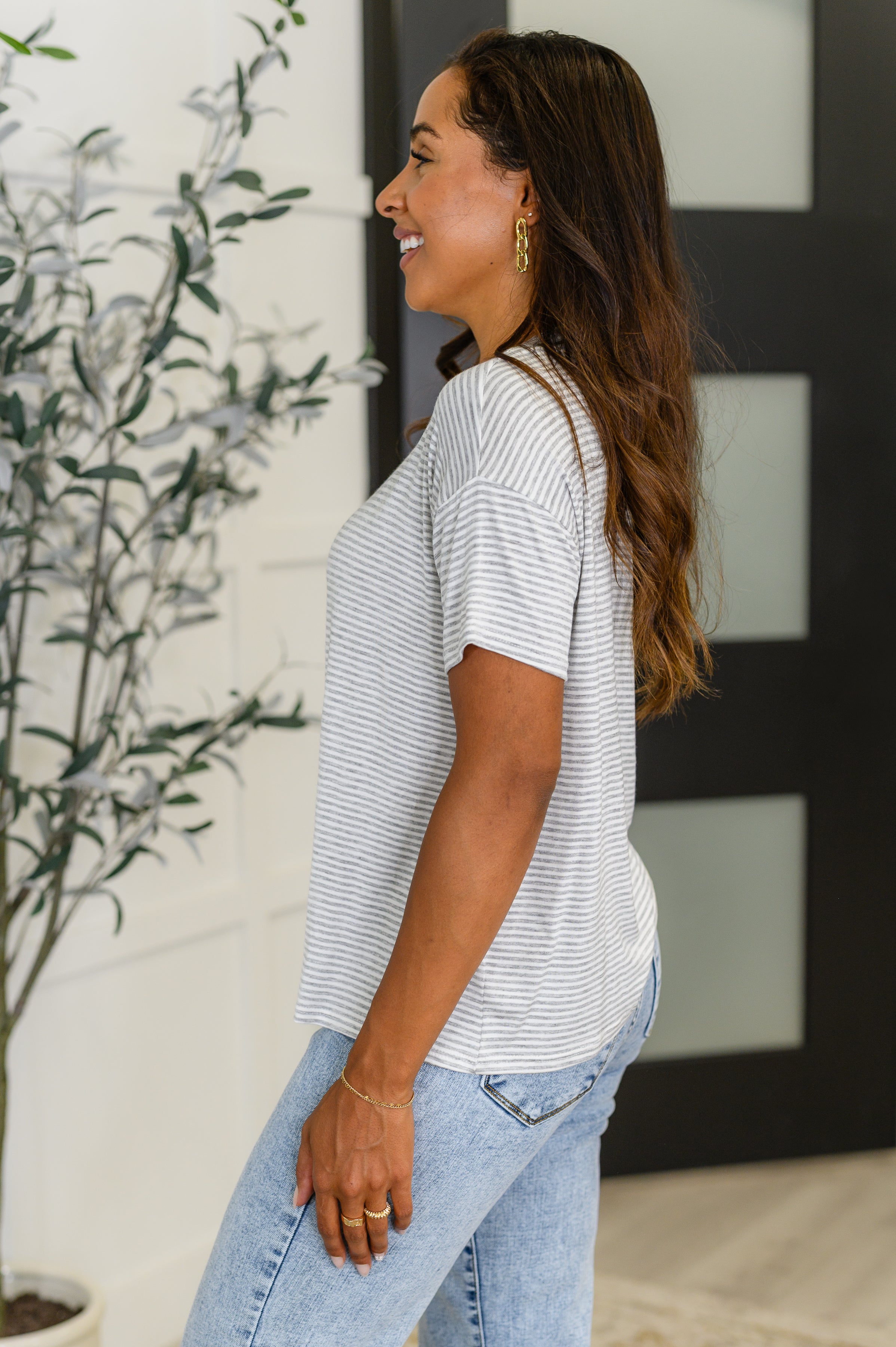 Mood Swingin' Casual Drop Shoulder Tee • Grey