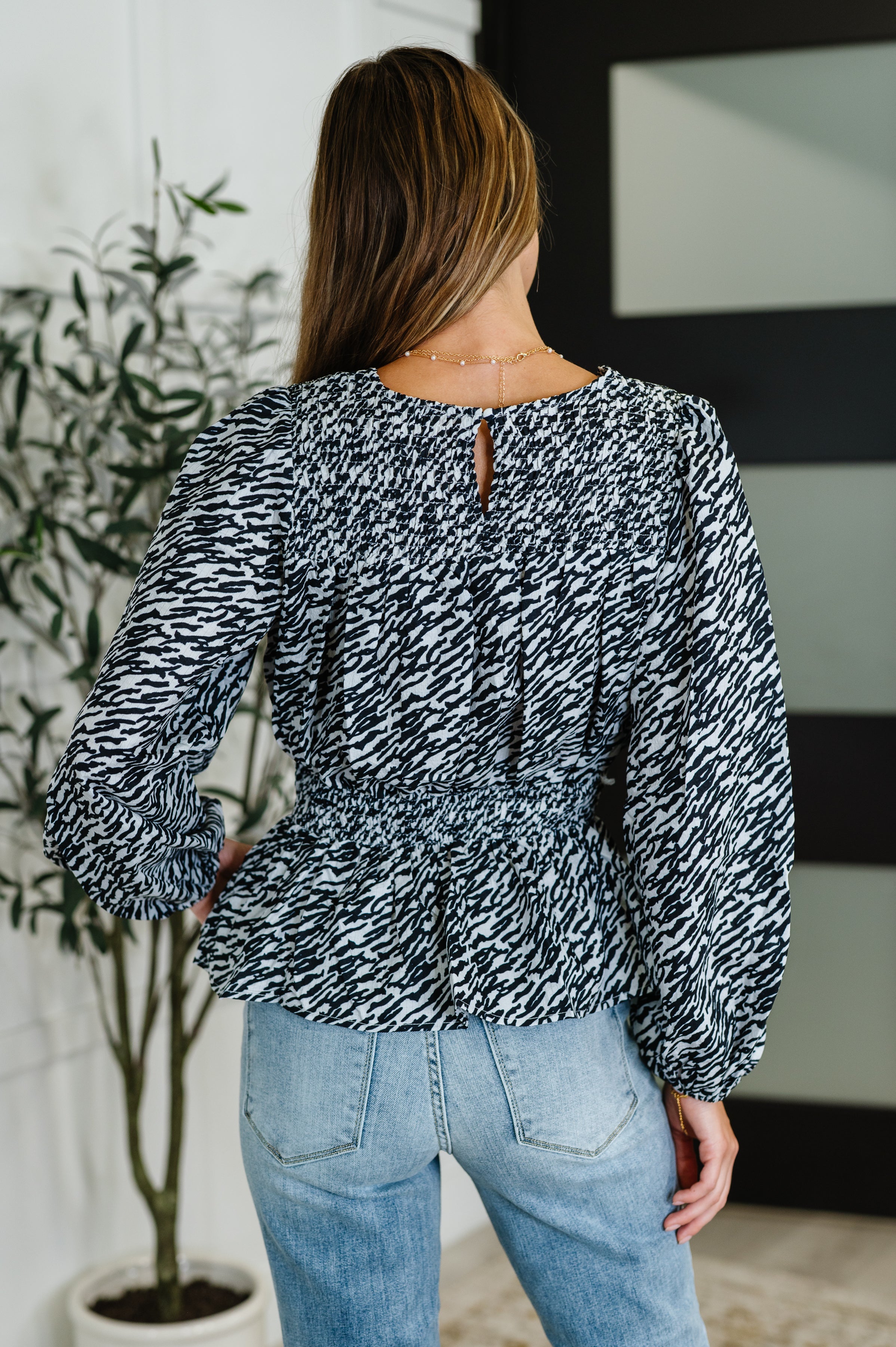 Muse Moves High Neck Peplum Blouse • Black