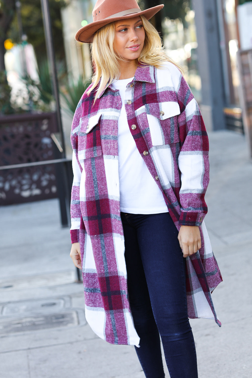 Eyes On You Plaid Longline Jacket