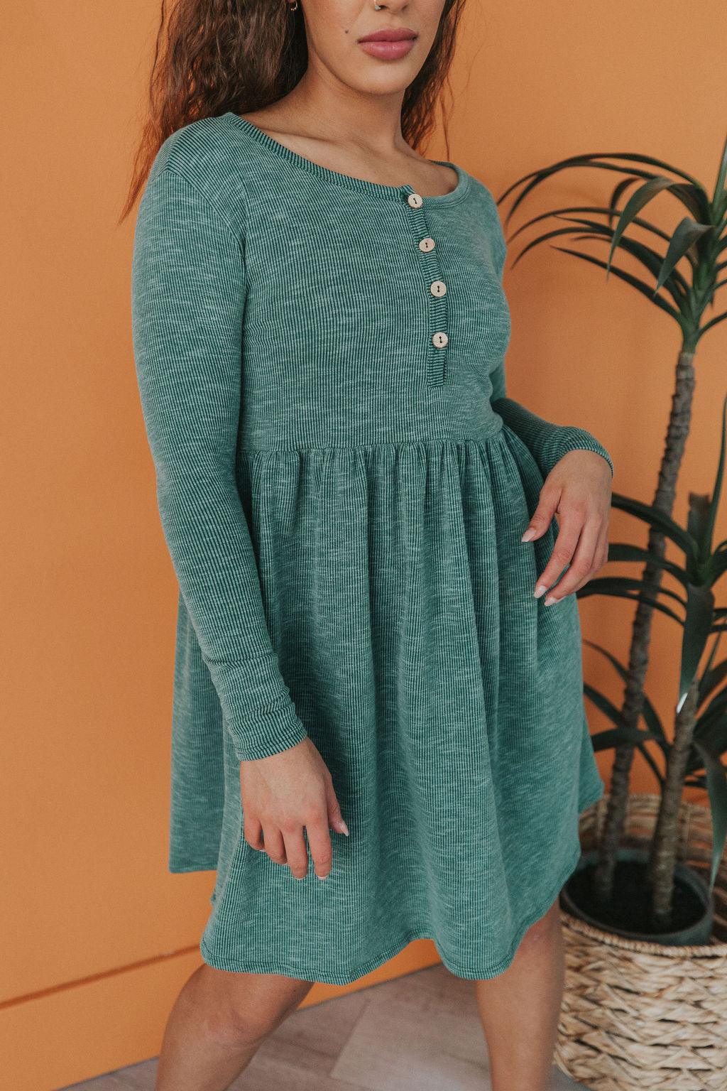 Raquel Henley Dress • Green - Atomic Wildflower