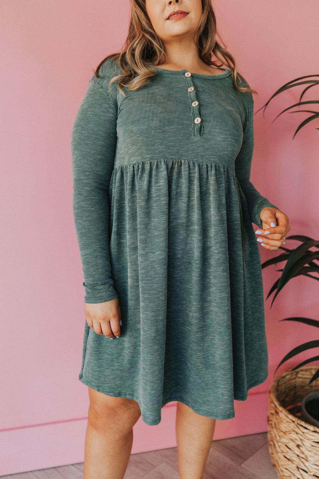 Raquel Henley Dress • Green - Atomic Wildflower