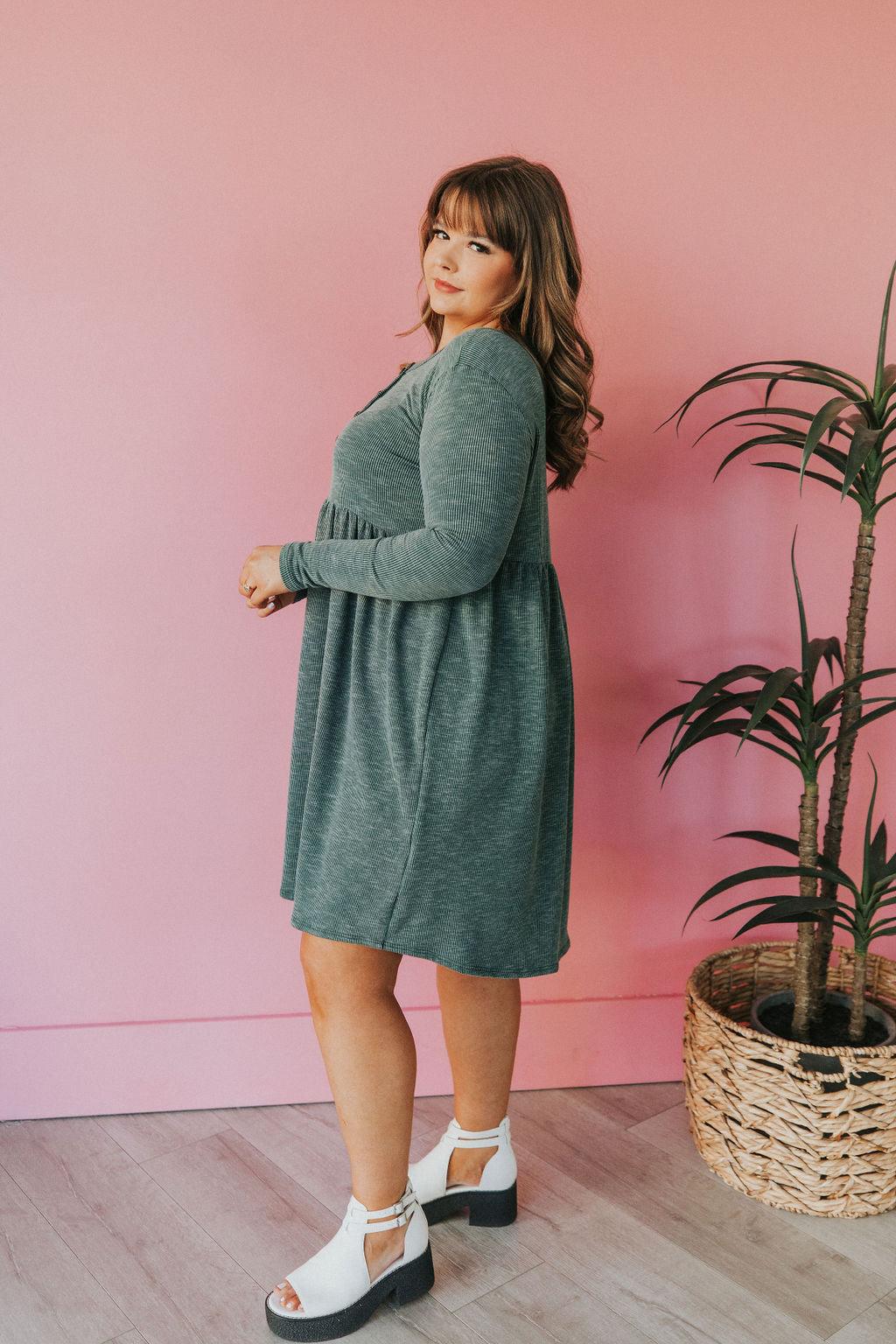 Raquel Henley Dress • Green - Atomic Wildflower