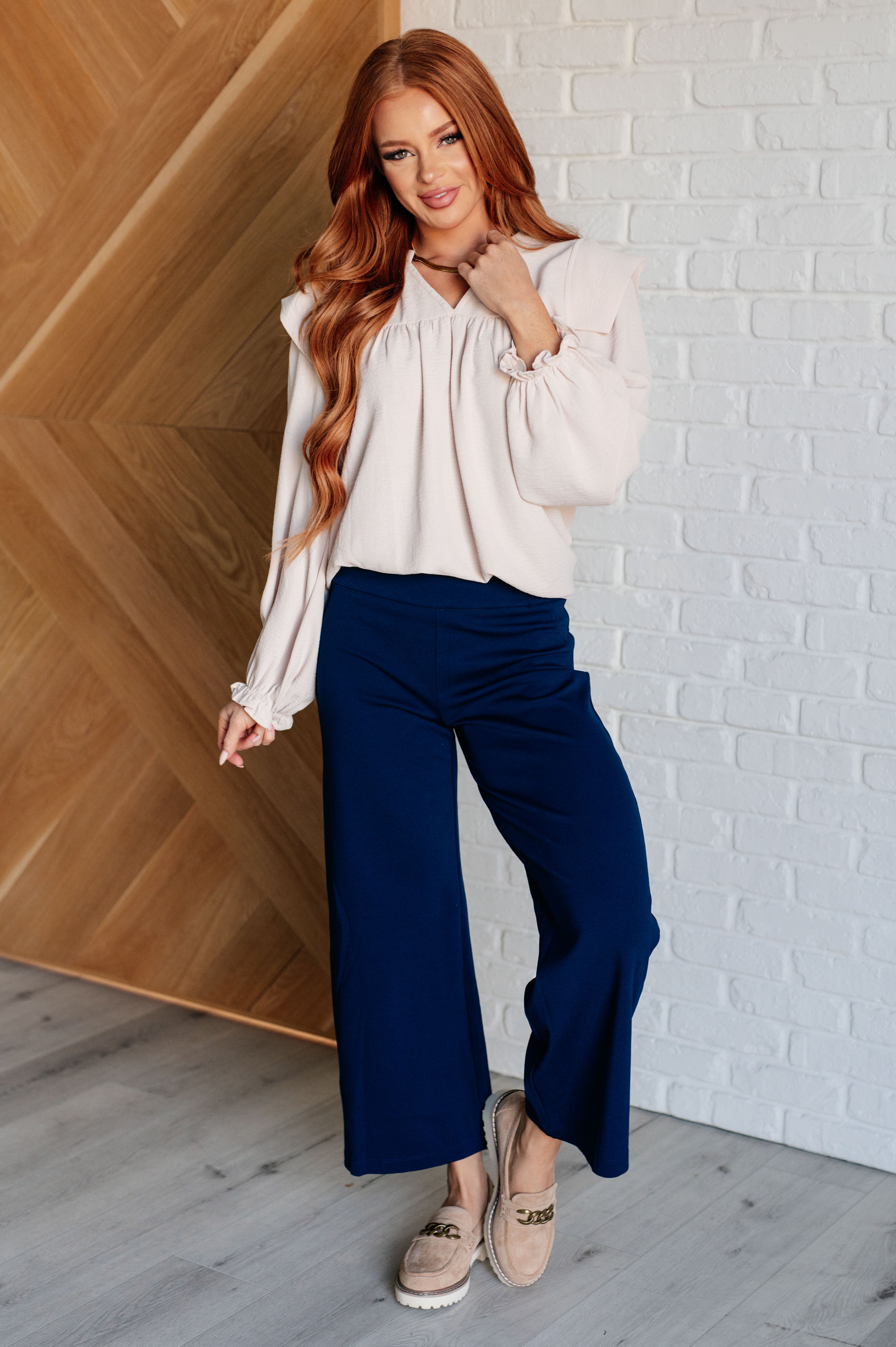 Magic Wide Leg Crop Pants • Navy