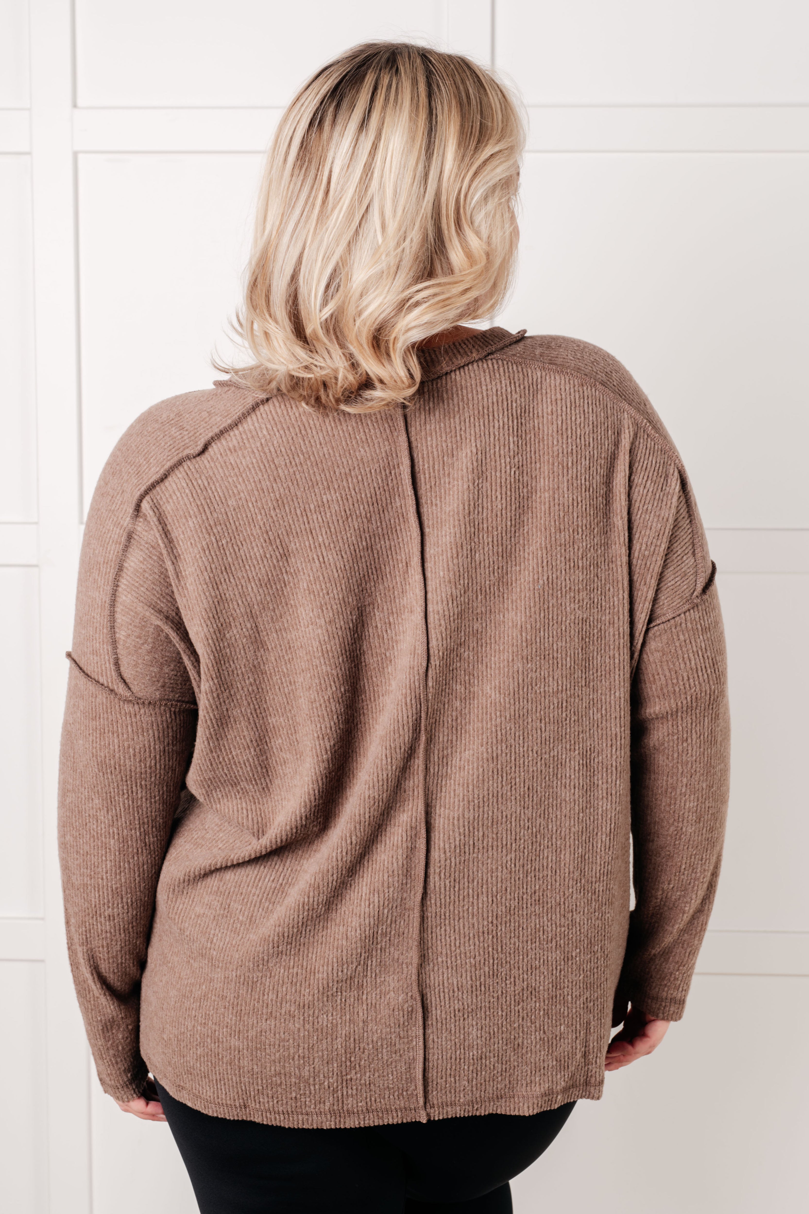 Simply Basic Ribbed Hacci Sweater • Mocha