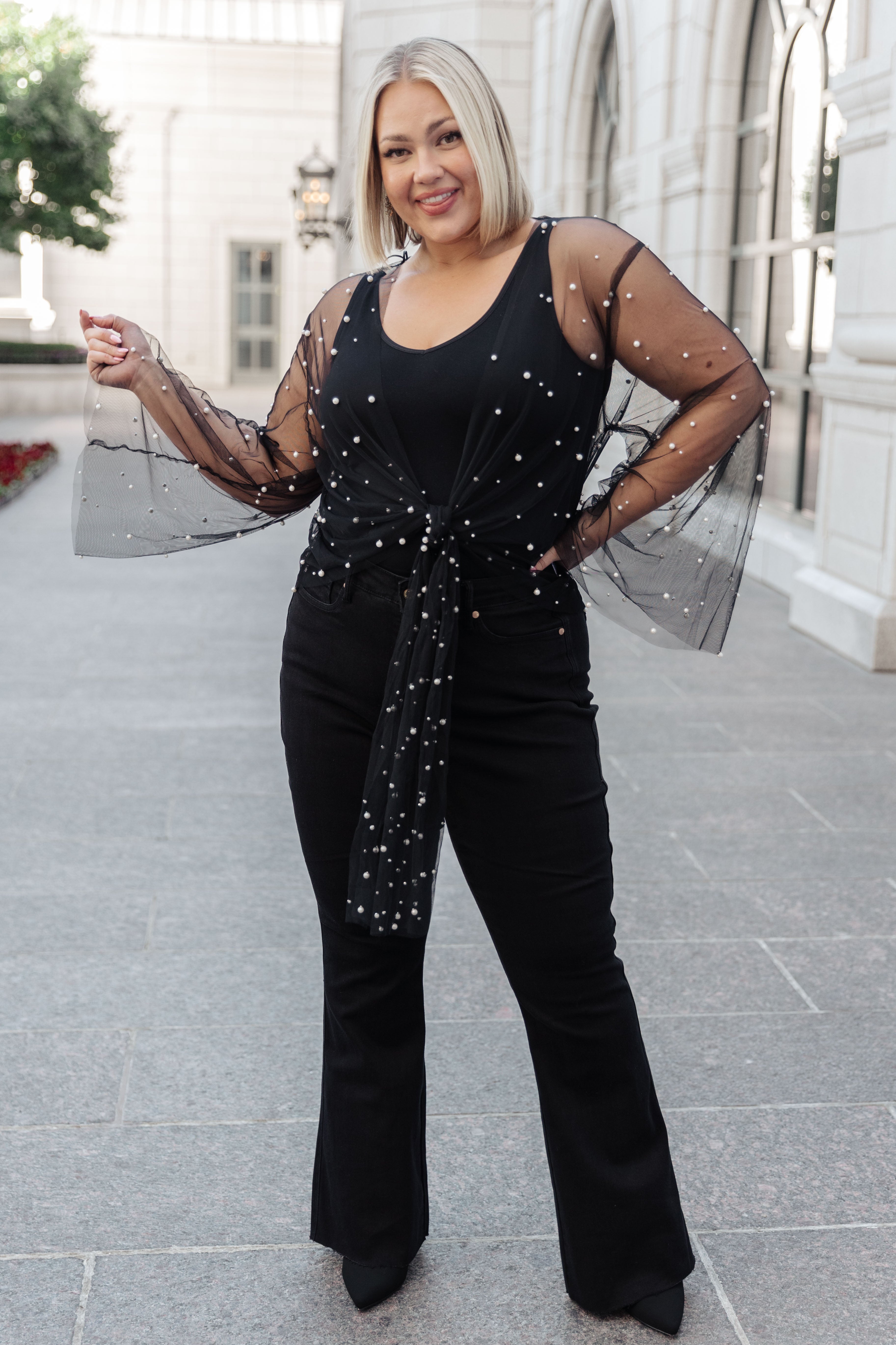 Sprinkle of Pearls Sheer Layering Piece