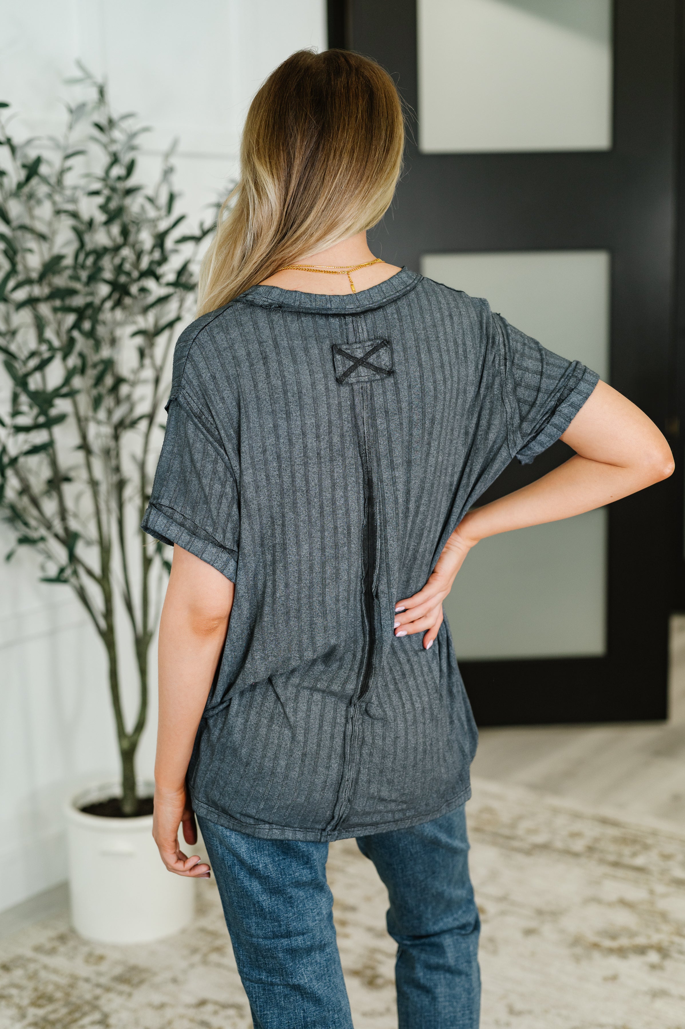 Sunday's Bestie Mineral Wash Top • Ash Black