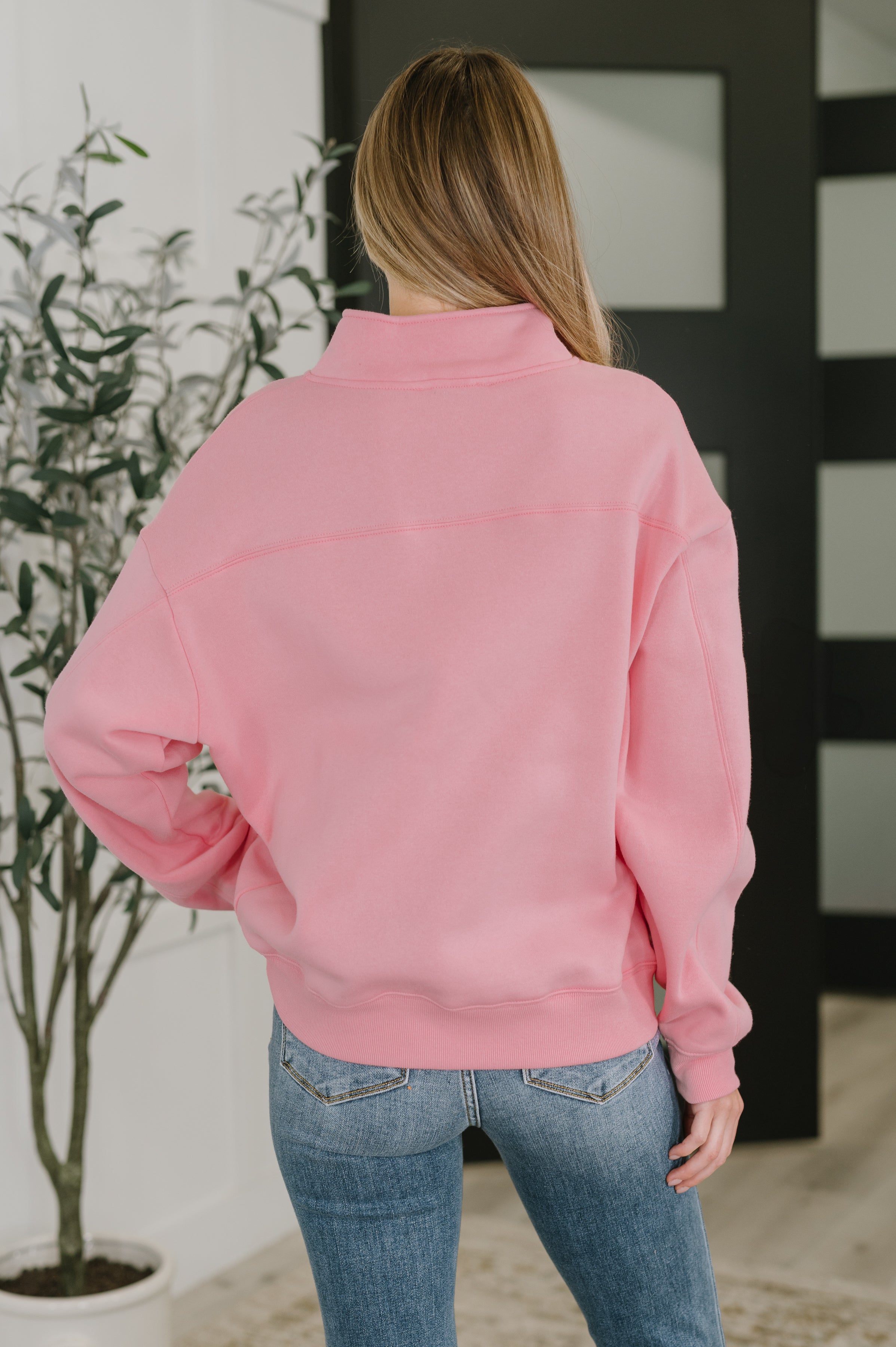 Sweater Weather Half Zip High Neck Pullover • Dark Pink