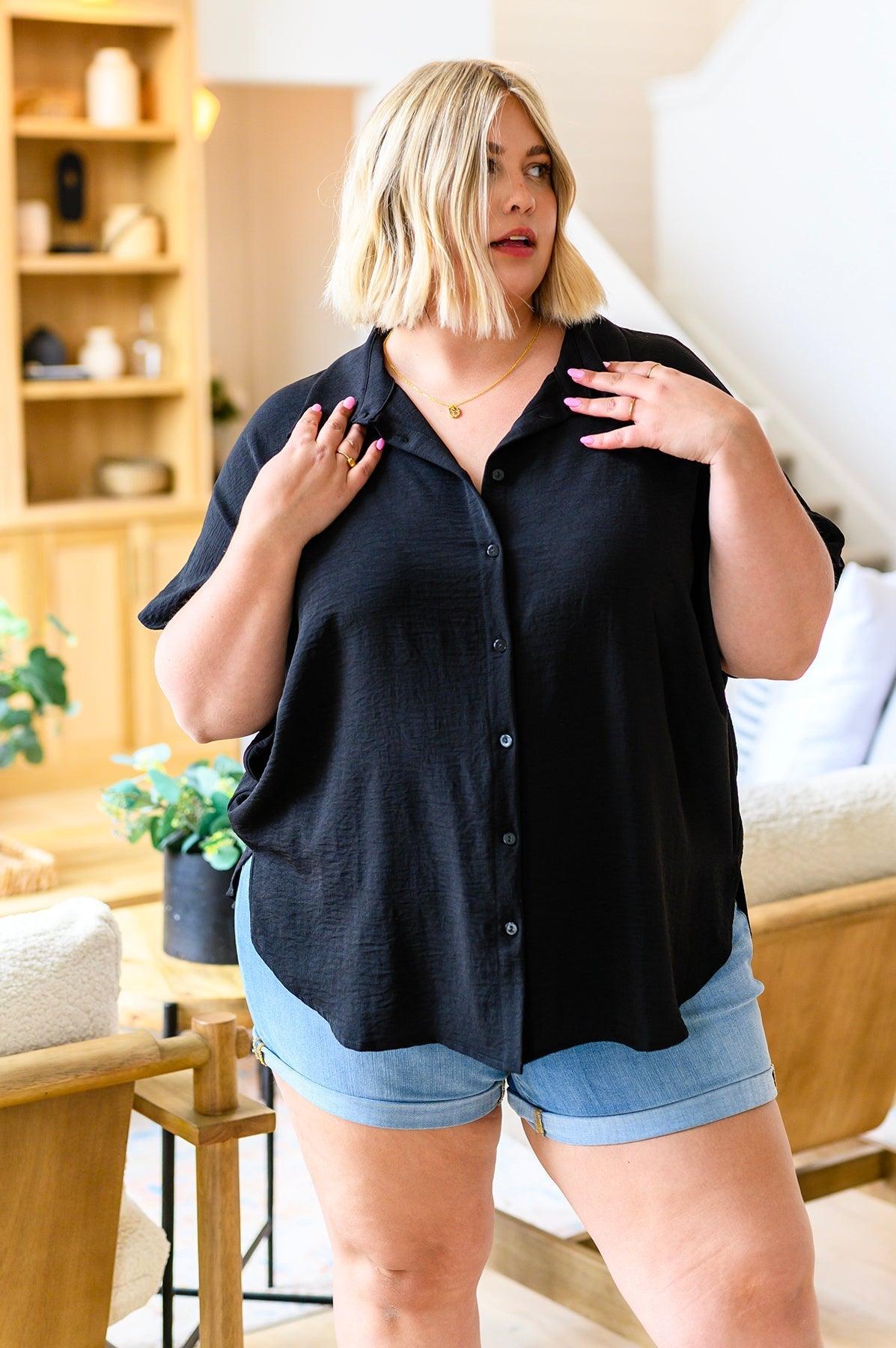 Sweet Simplicity Button Down Blouse • Black - Atomic Wildflower