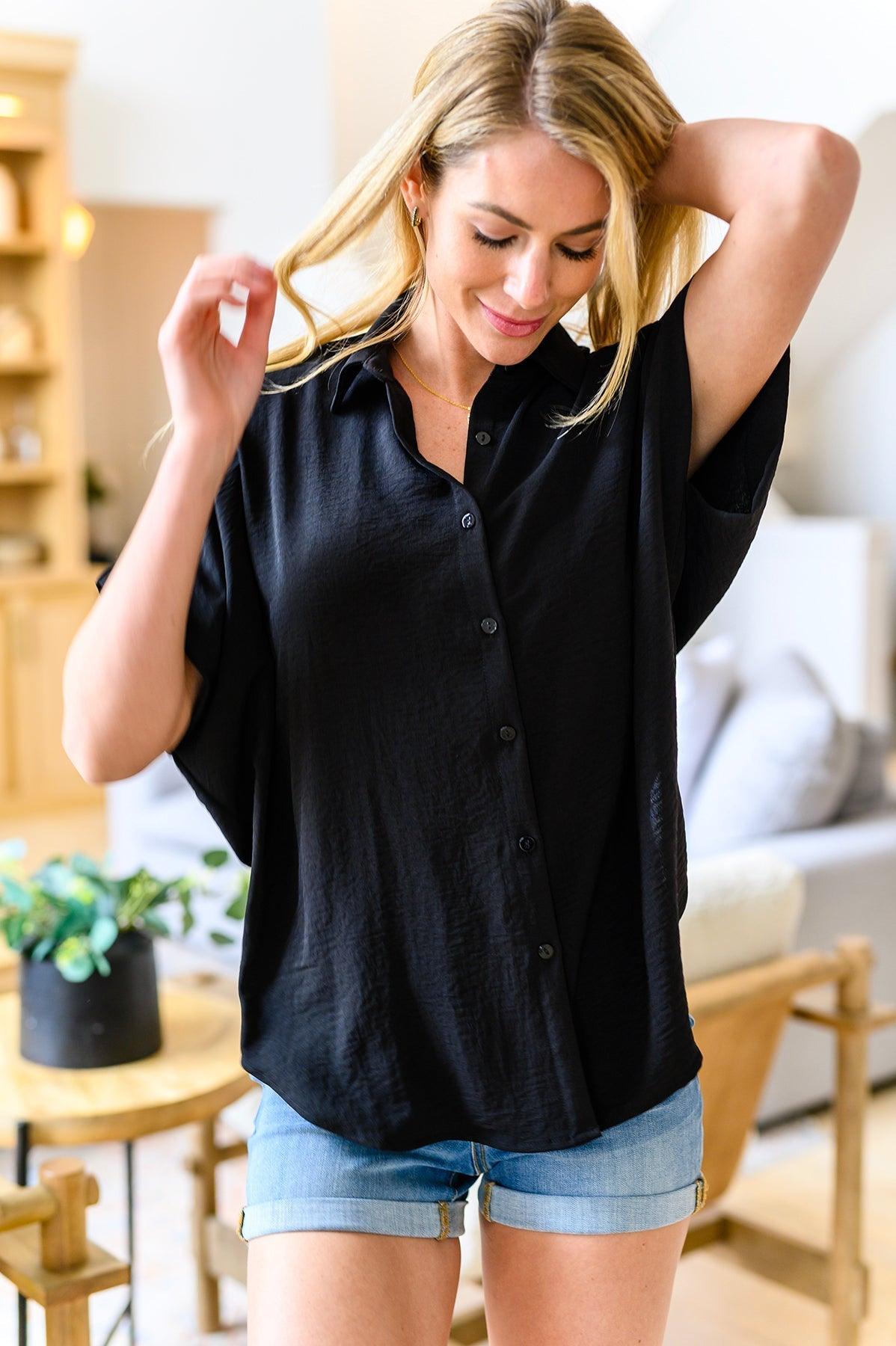 Sweet Simplicity Button Down Blouse • Black - Atomic Wildflower