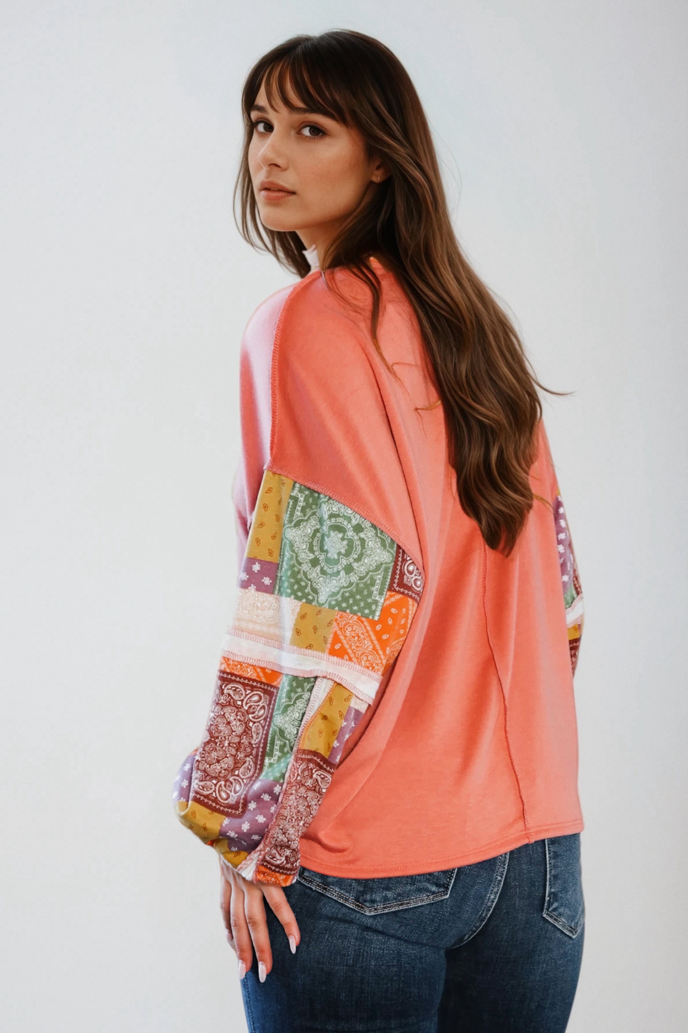 Wanderlust Patchwork Long Sleeve Top