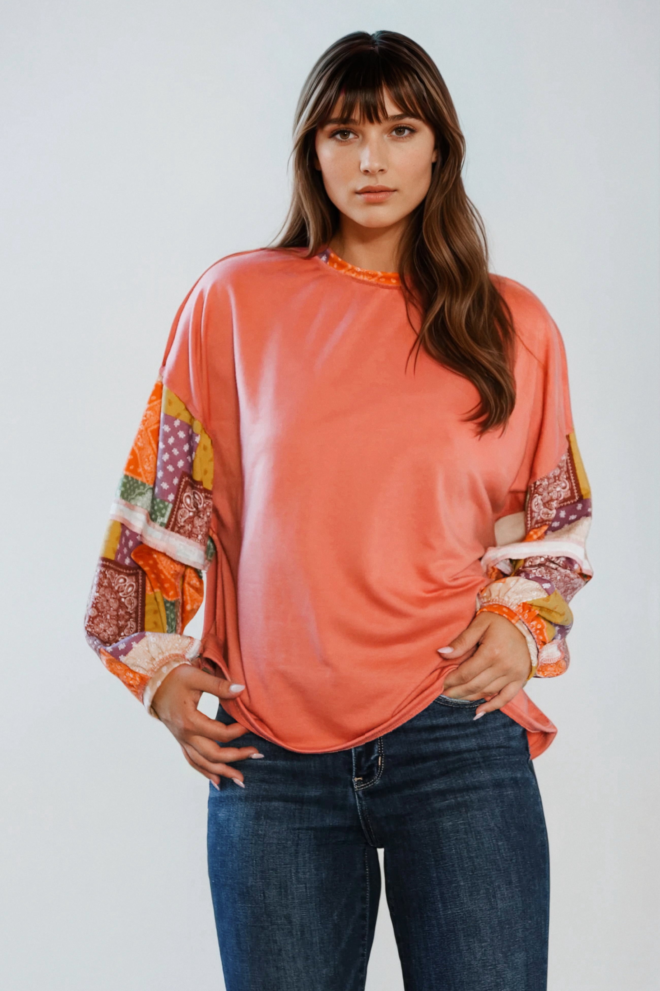 Wanderlust Patchwork Long Sleeve Top
