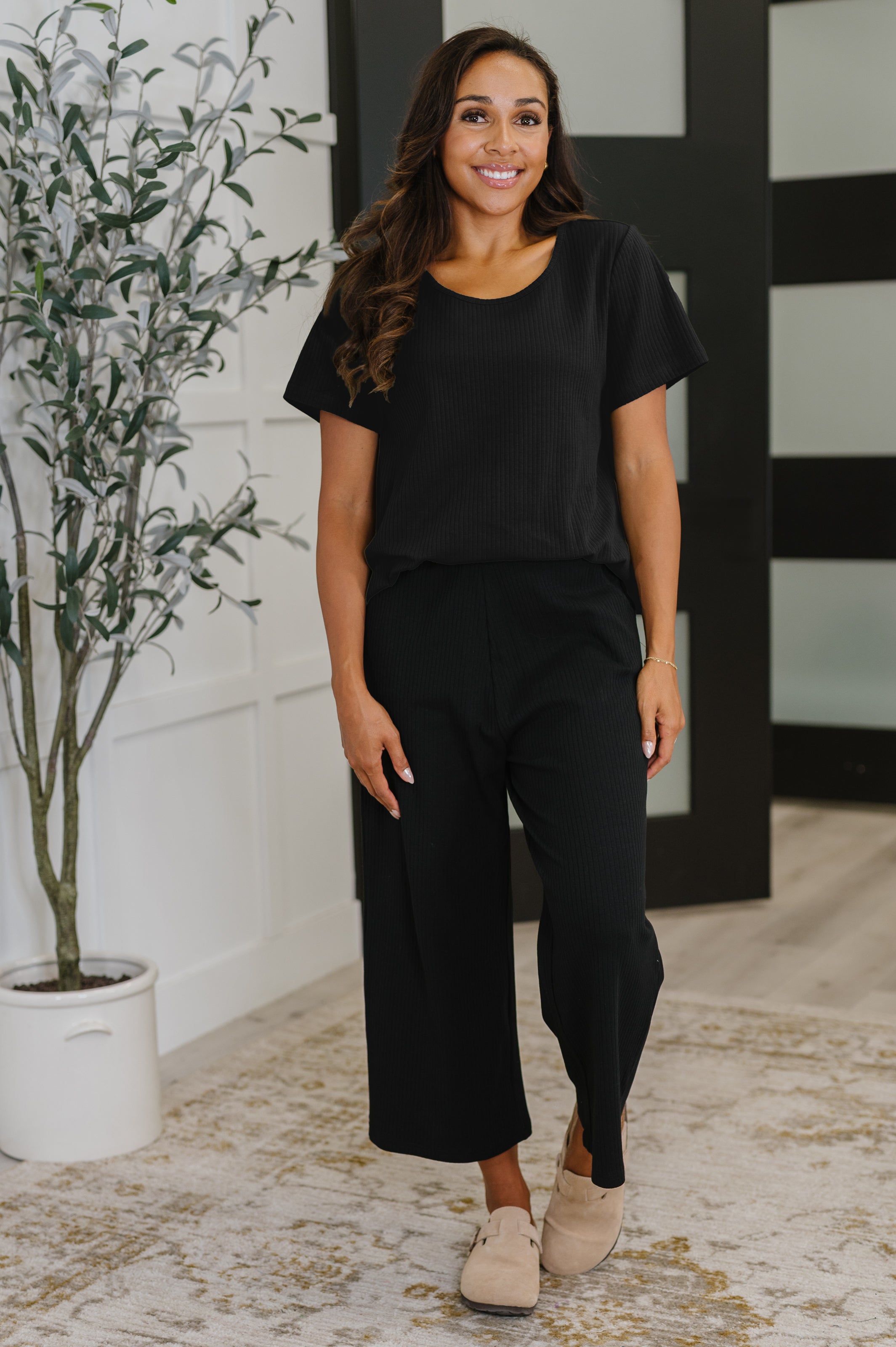 Thyme Boxy Tee • Black