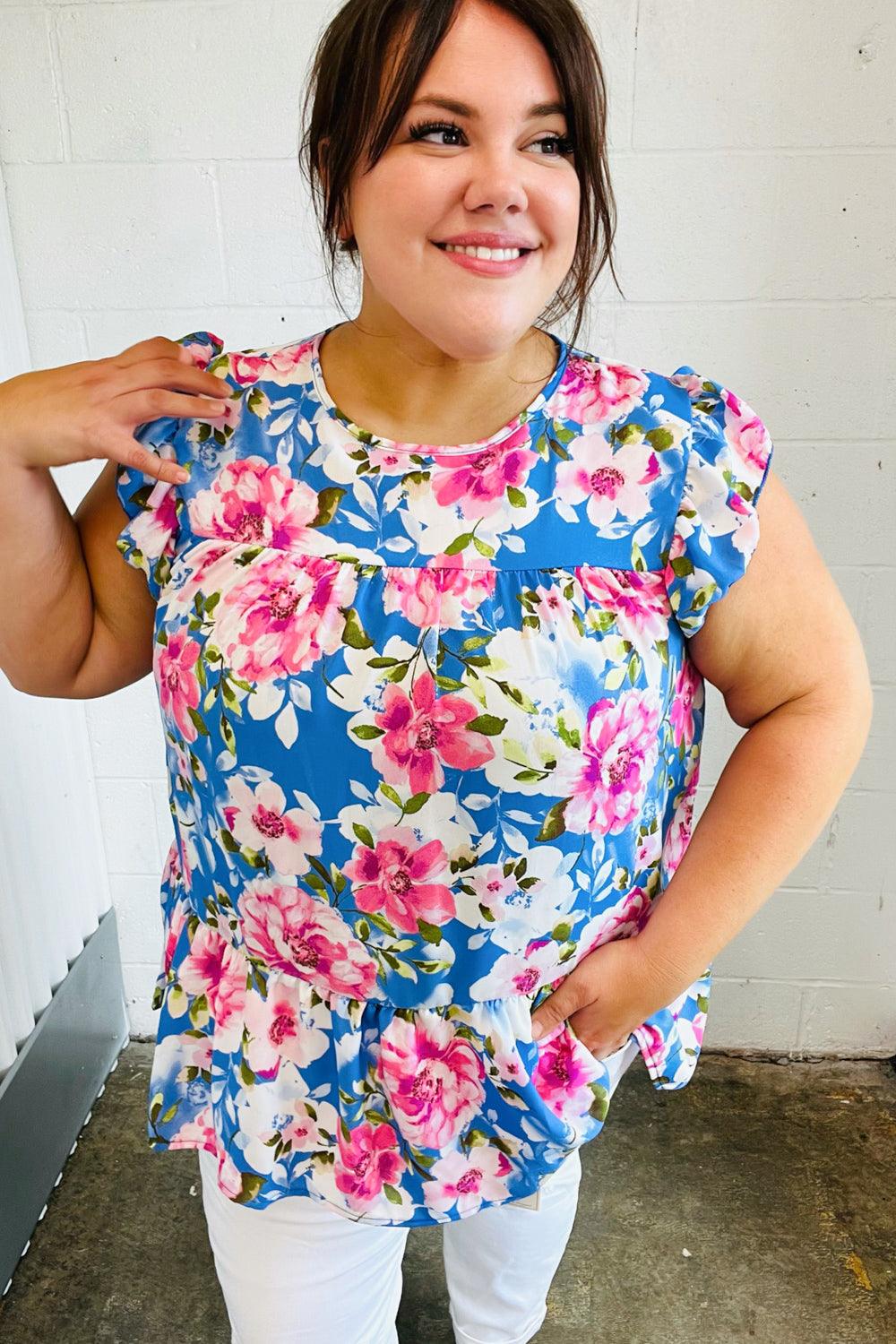 Field Of Dreams Flutter Sleeve Top