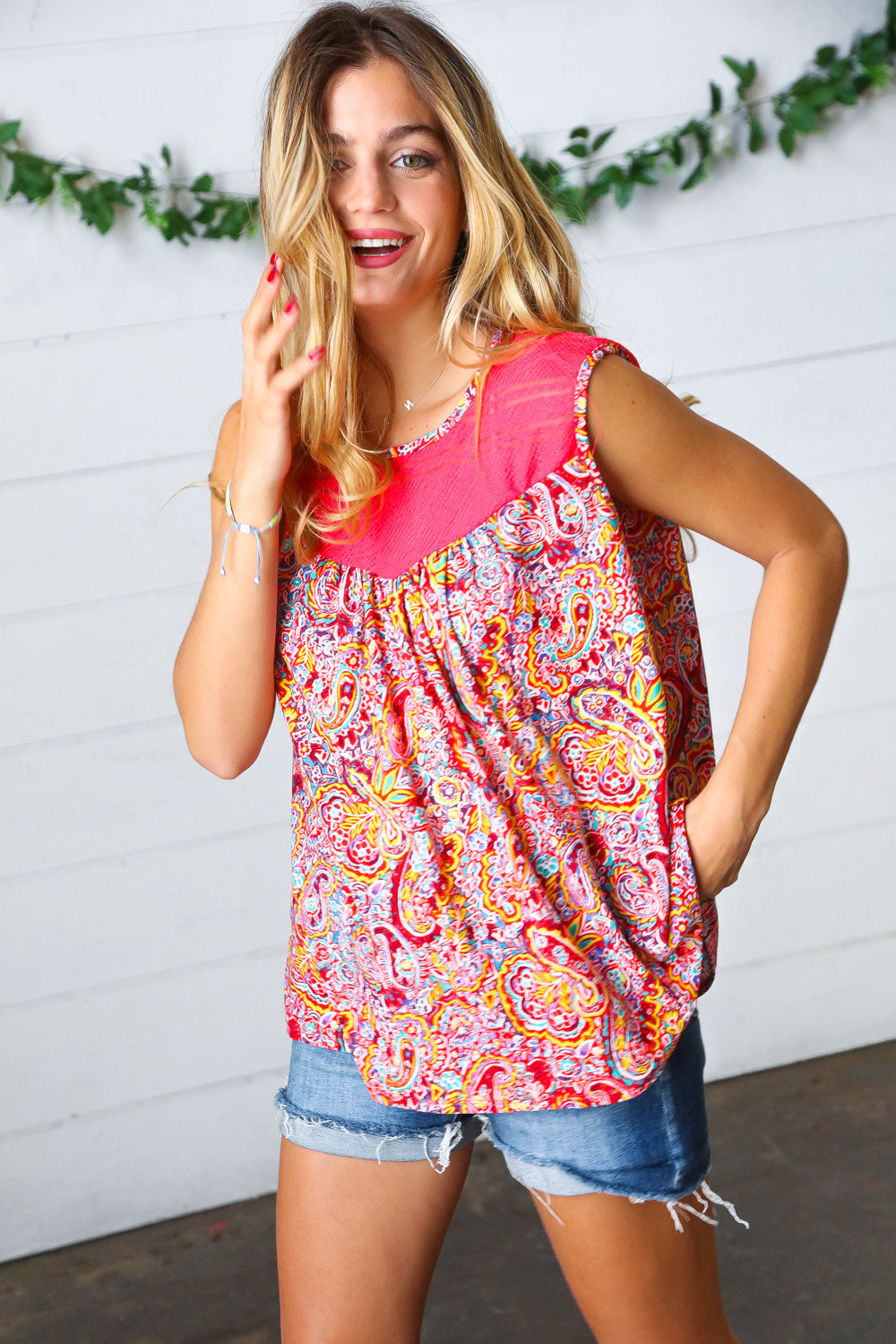 Plenty Of Love Paisley Print Tank Top - Atomic Wildflower