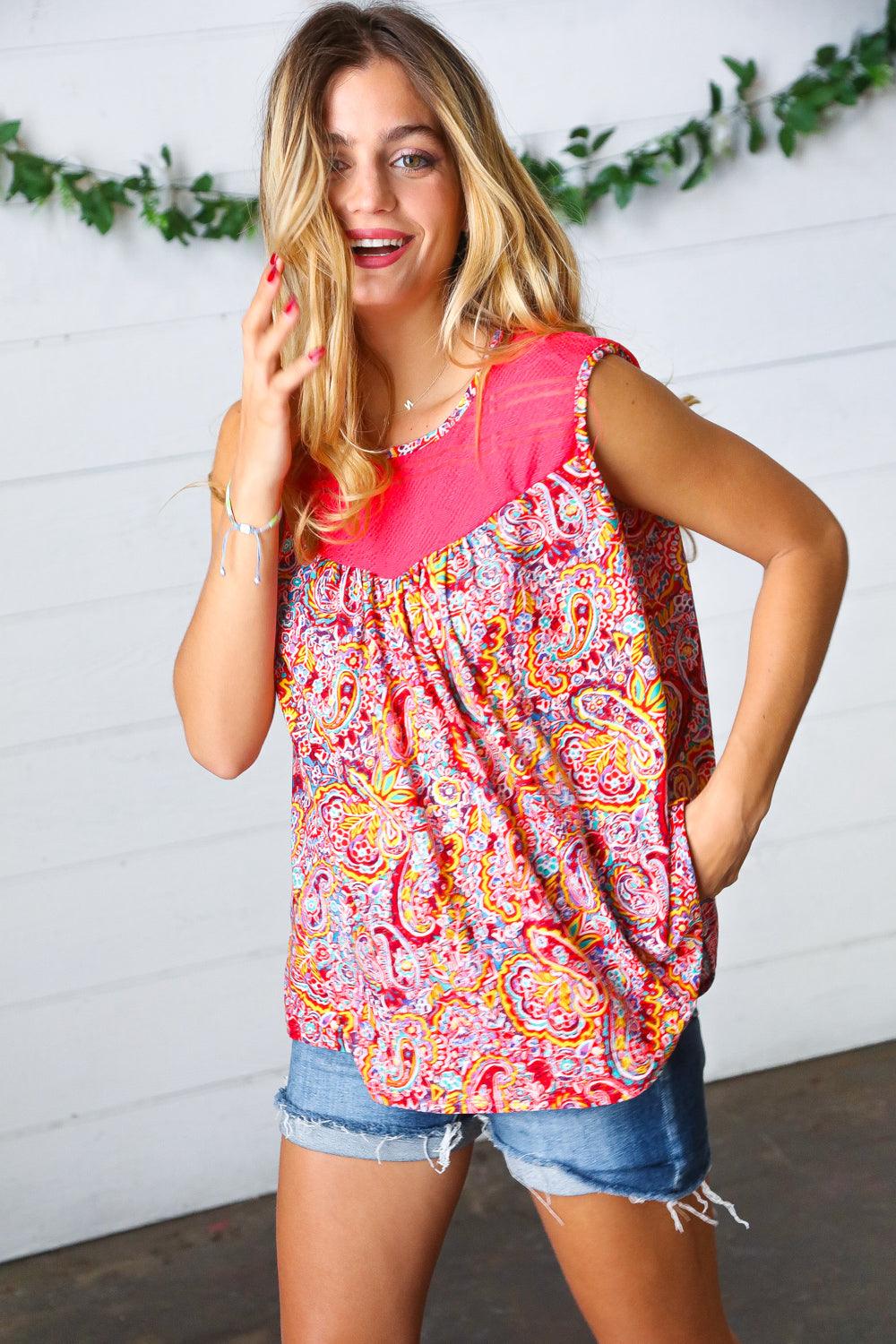Plenty Of Love Paisley Print Tank Top - Atomic Wildflower
