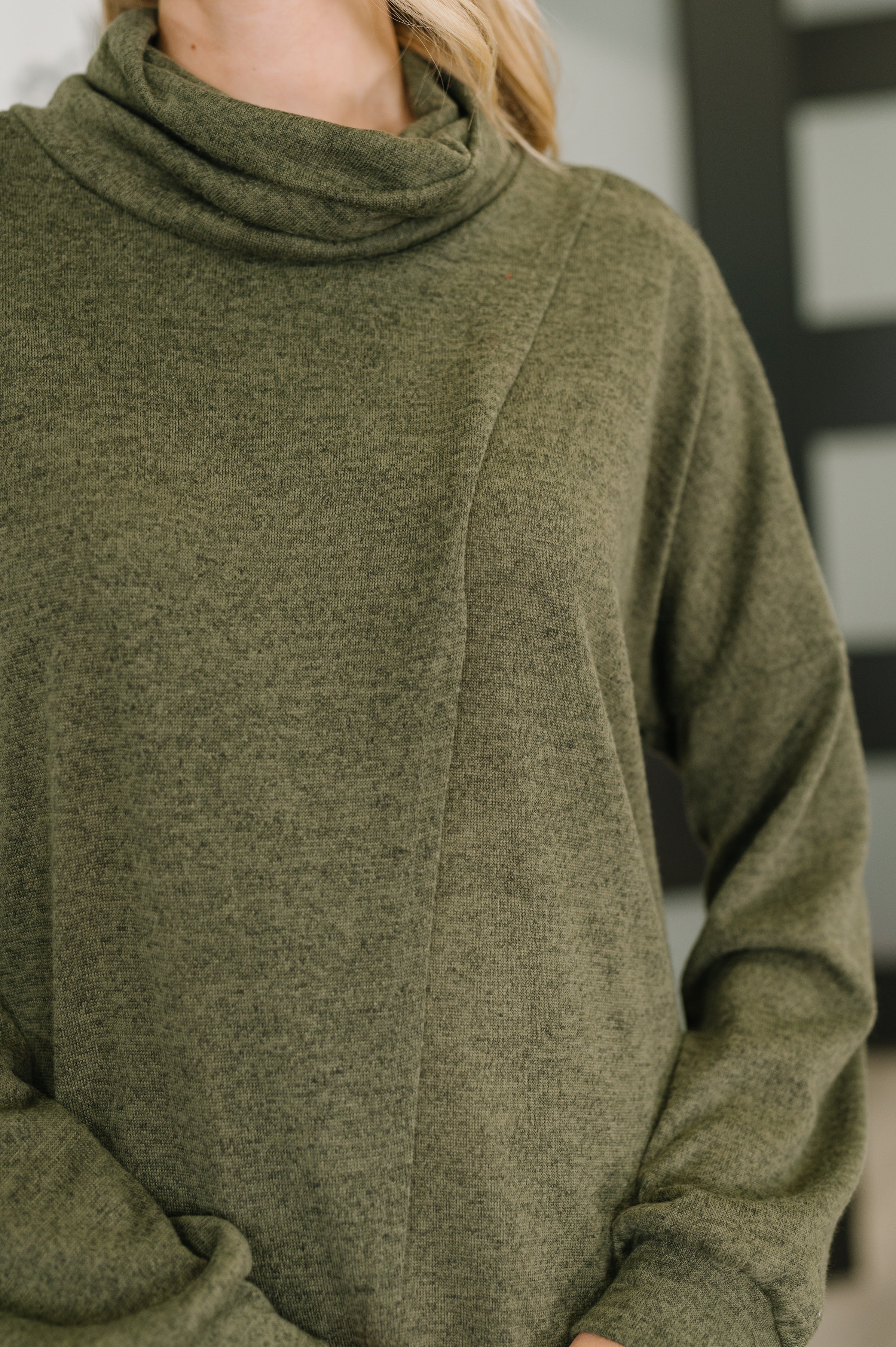 Travel City Scape Turtle Neck Tunic • Olive