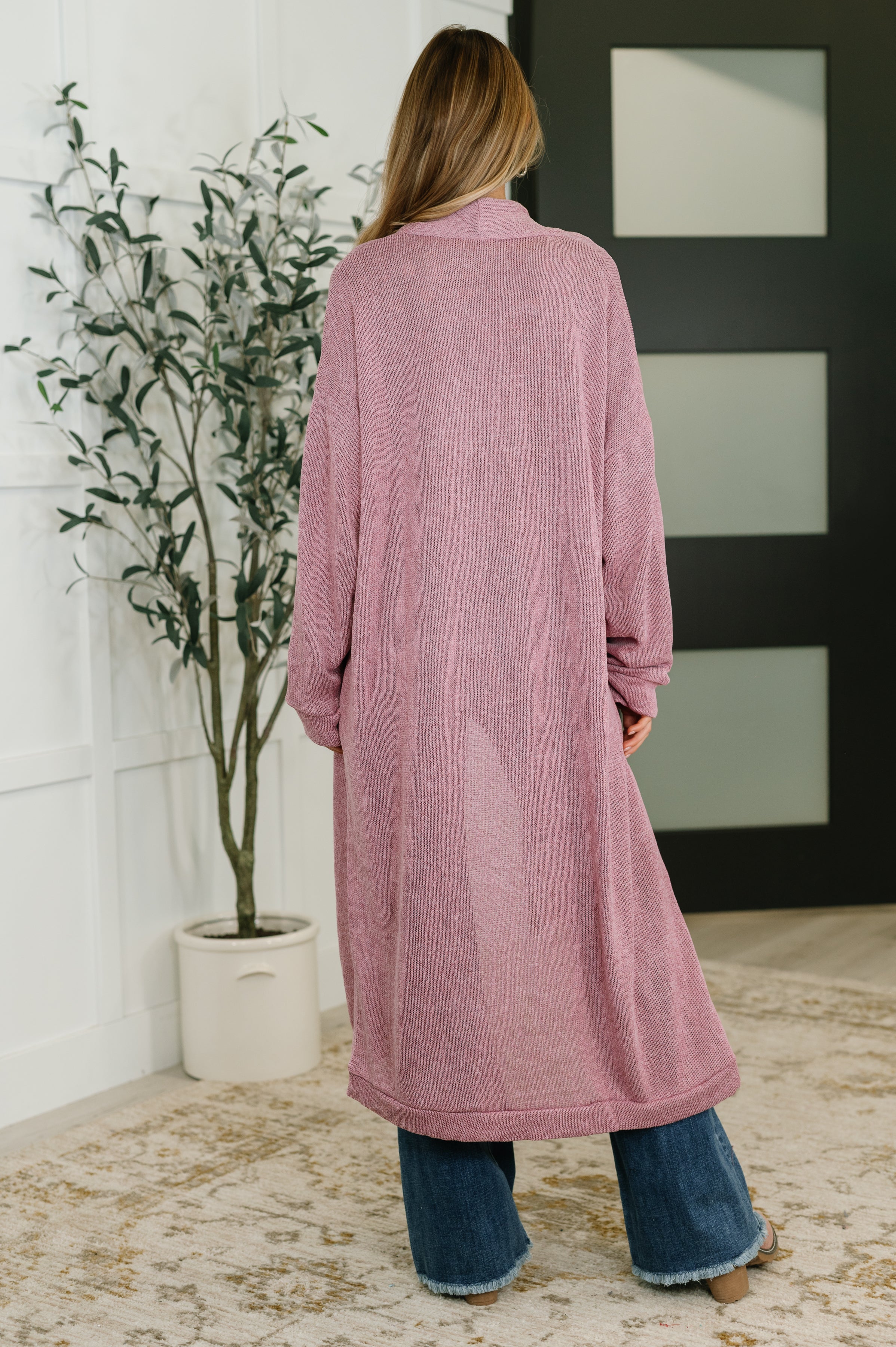 Travel Hideaway Open Front Cardigan • Cashmere Rose