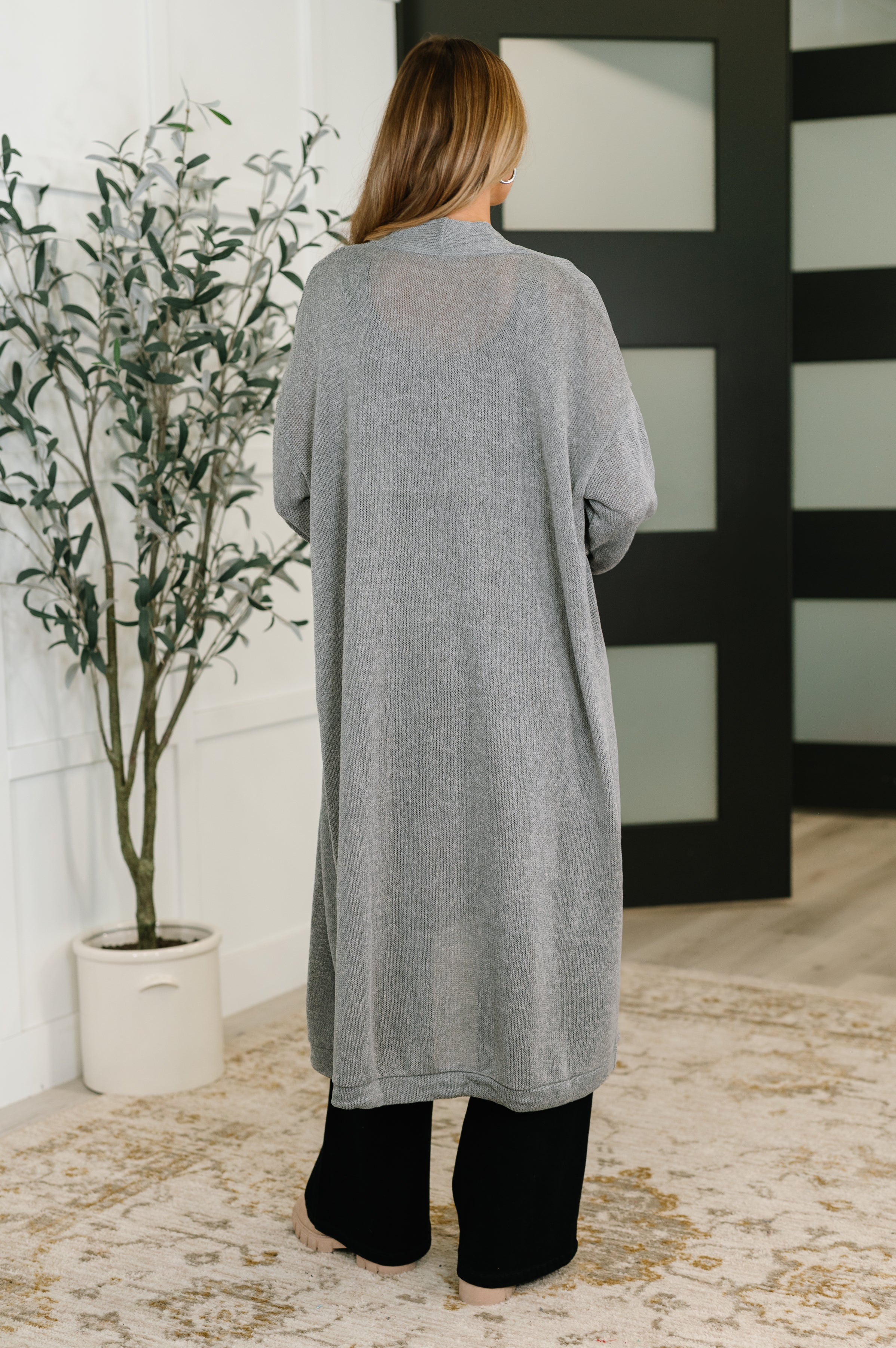 Travel Hideaway Open Front Cardigan • Soft Grey