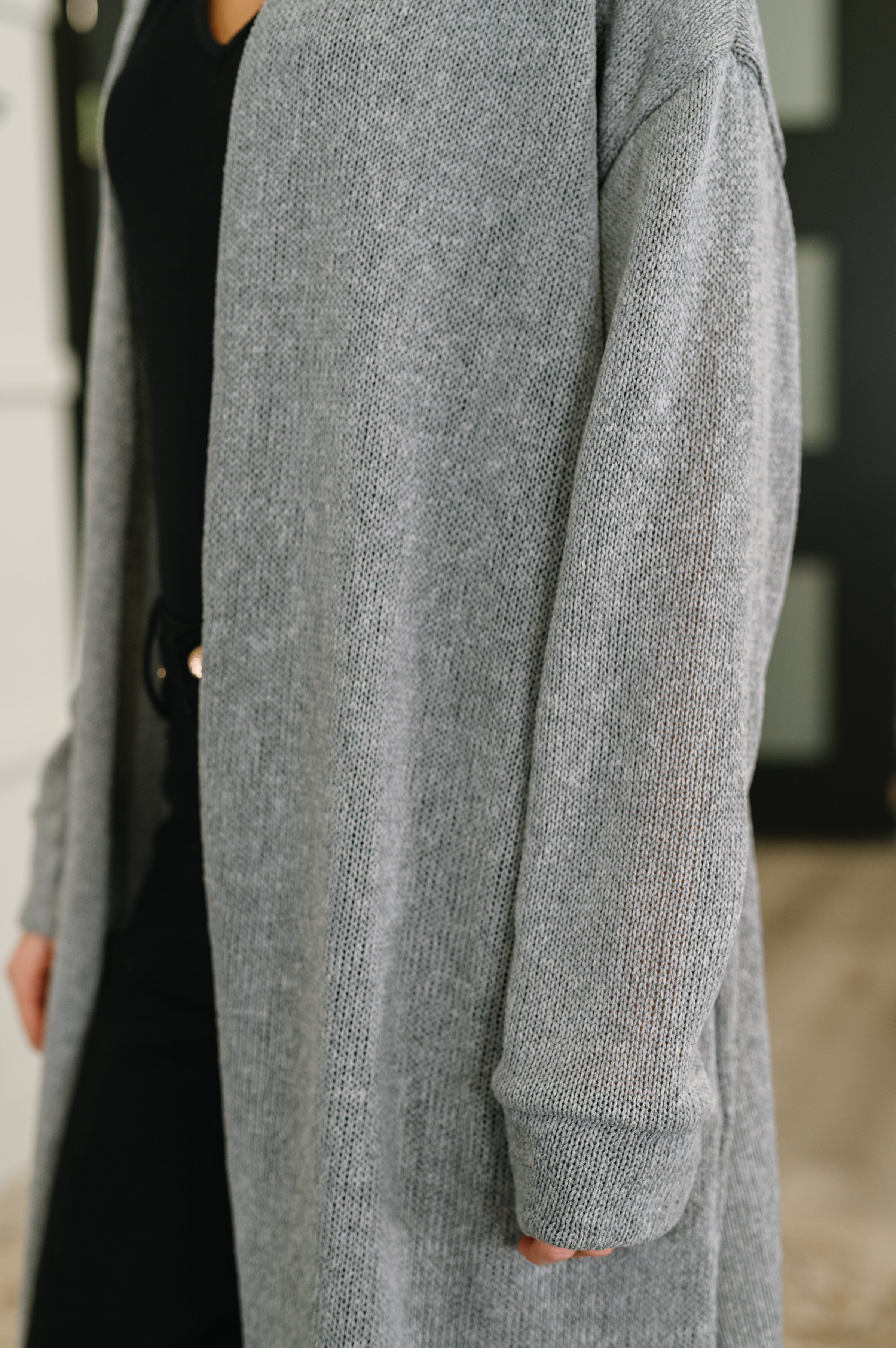 Travel Hideaway Open Front Cardigan • Soft Grey
