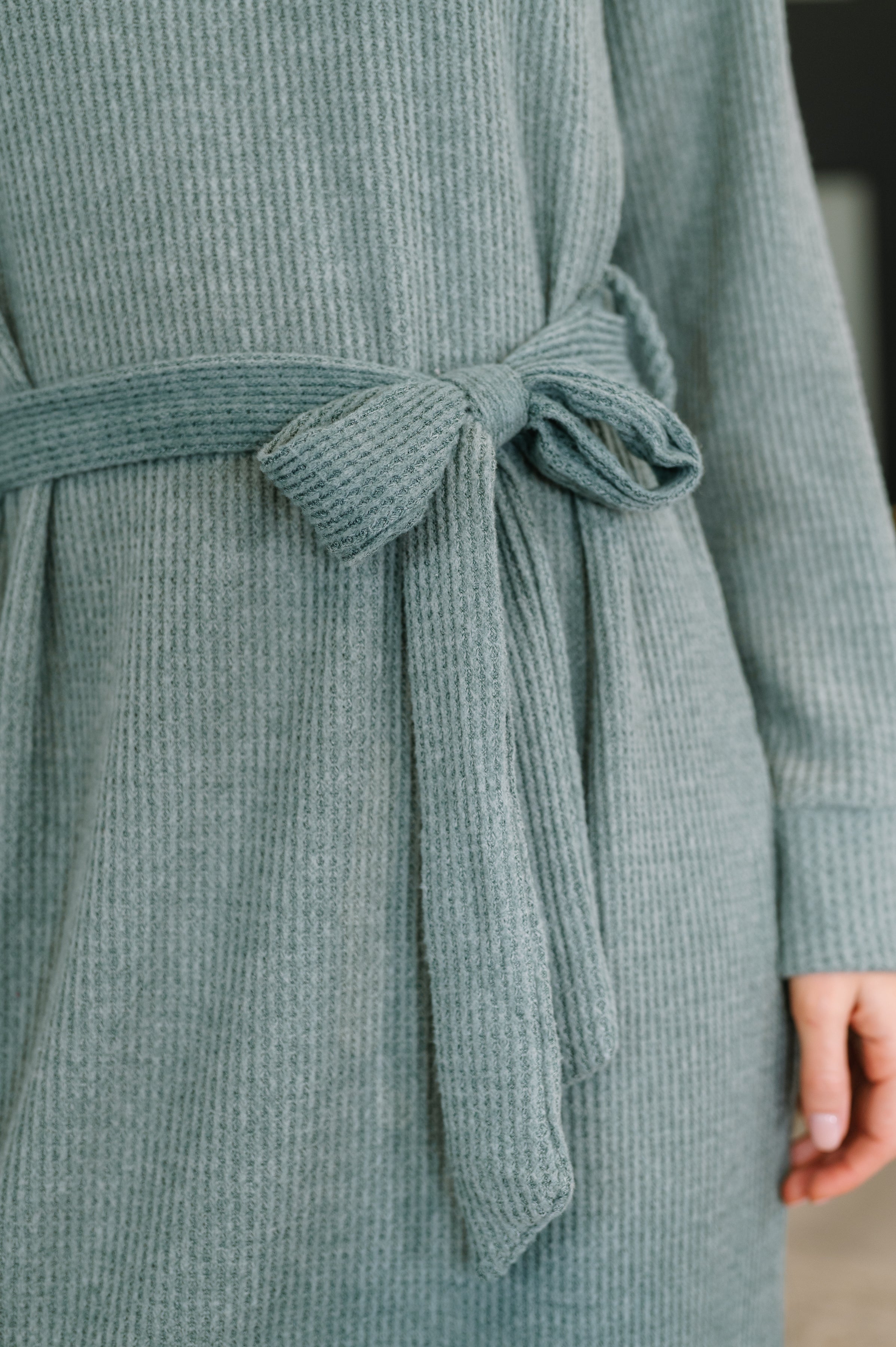 Travel Plush Knit Dress • Soft Teal