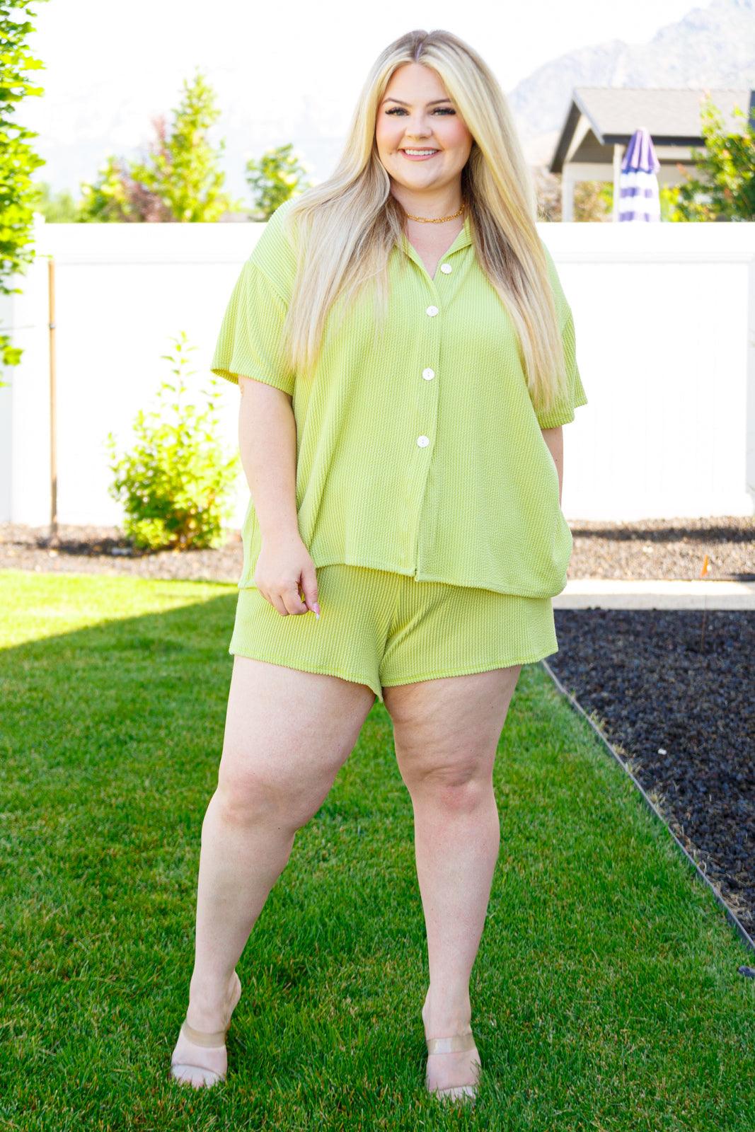 Two's Company Ribbed Button Down - Atomic Wildflower