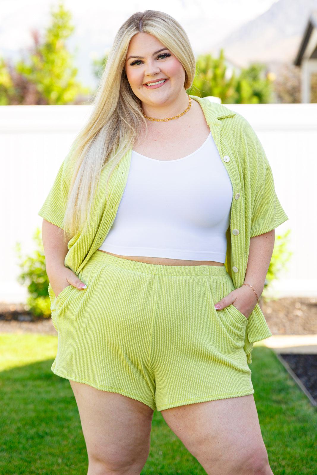 Two's Company Ribbed Shorts - Atomic Wildflower