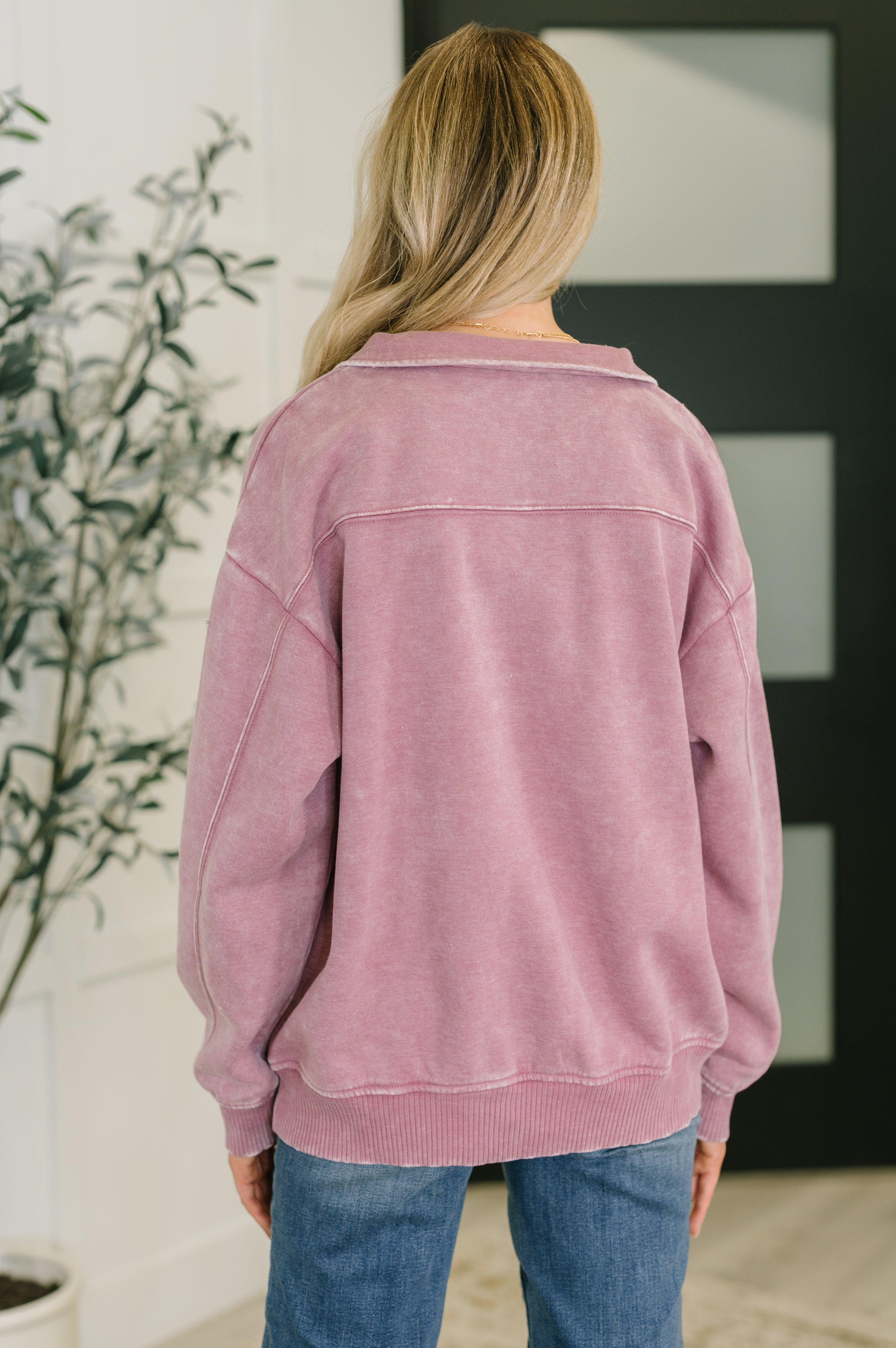 You Should Know Half Zip Pullover • Light Rose