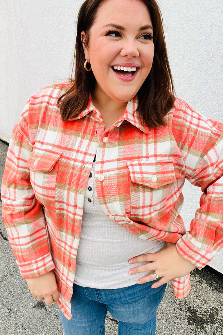 Layer Up Plaid Flannel Button Down Shacket