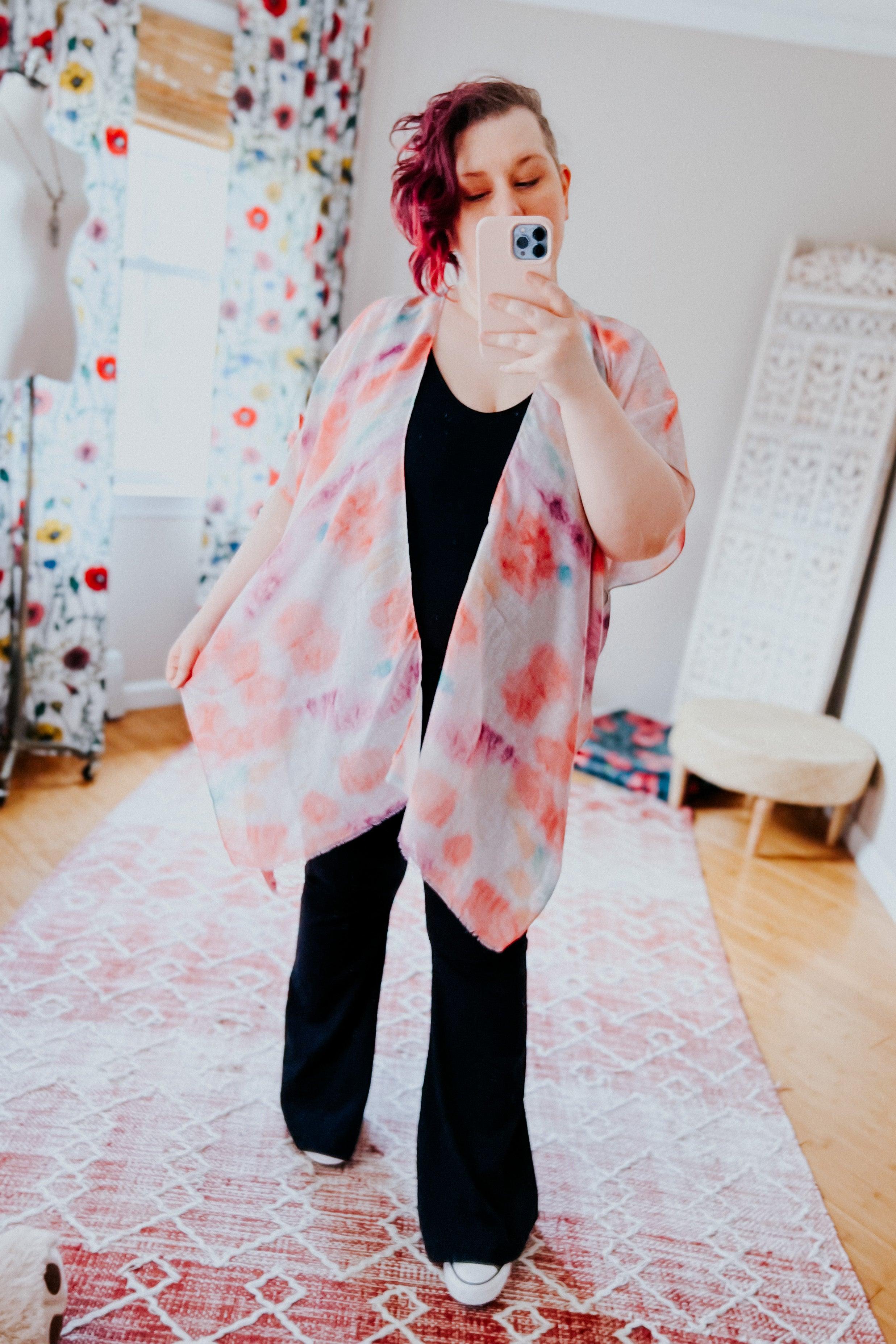 Almost Heavenly Tie Dye Layering Piece Kimono - Atomic Wildflower
