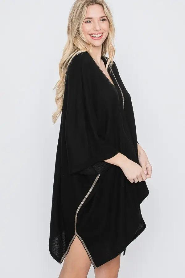 Vanya V Neck Poncho Top - Atomic Wildflower