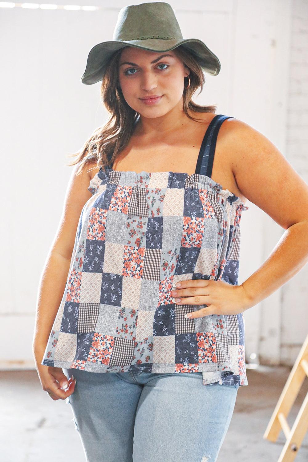 Bridget Boho Patchwork Knit Top - Atomic Wildflower