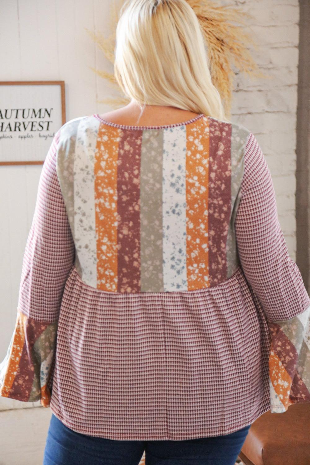 Brilliant Bohemian Bell Sleeve Knit Top - Atomic Wildflower