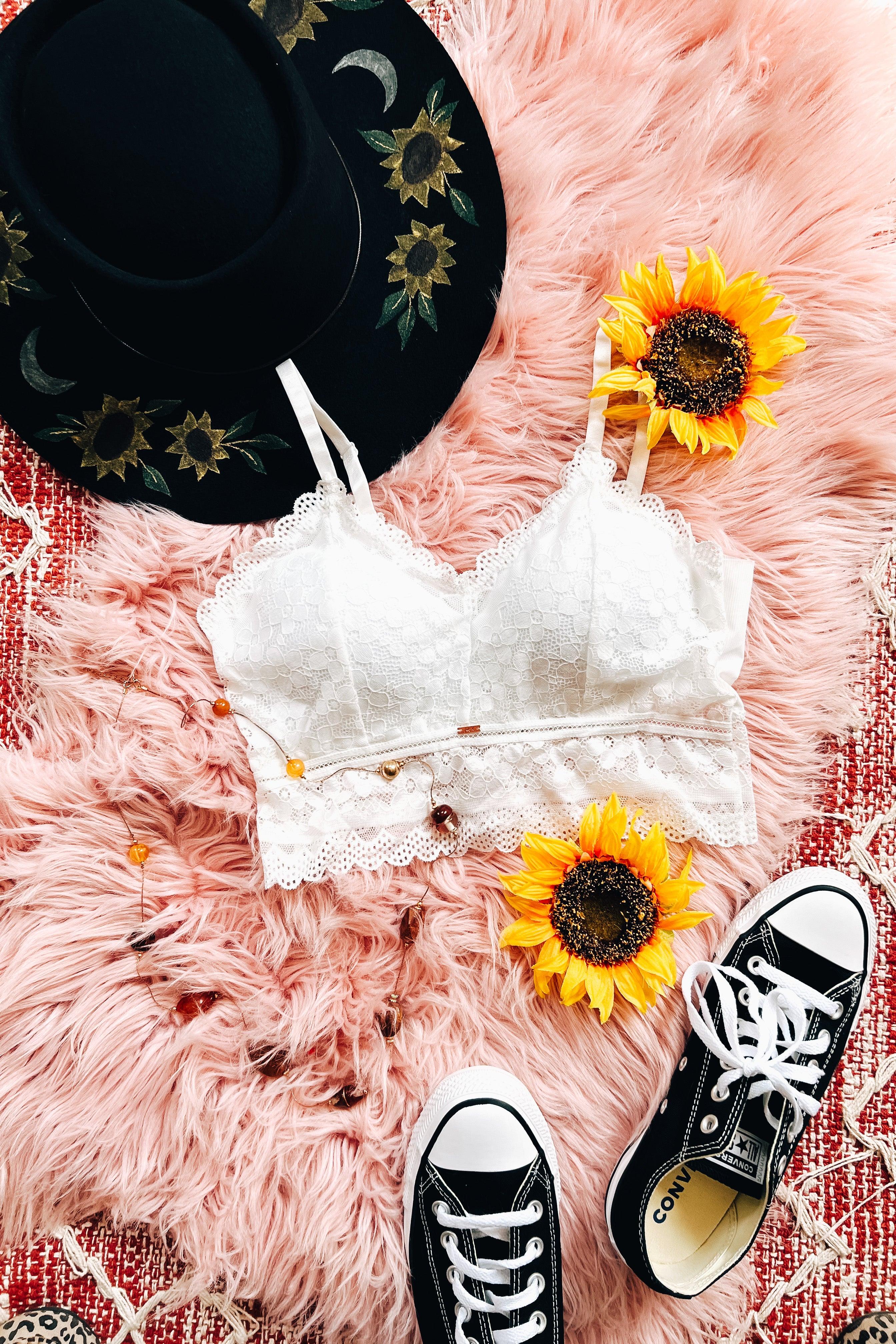 Miss Me Bralette • White - Atomic Wildflower